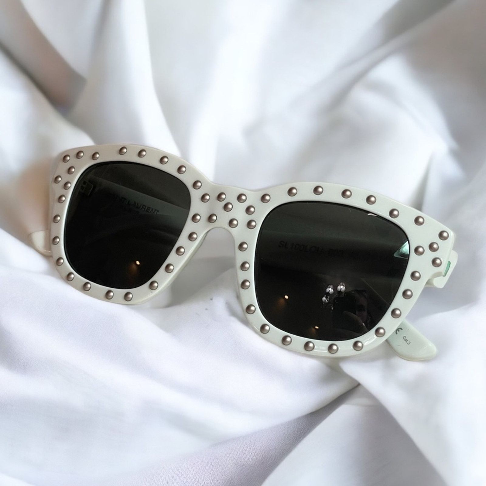 Yves Saint Laurent YSL Yves Saint Laurent Surf White Studded 