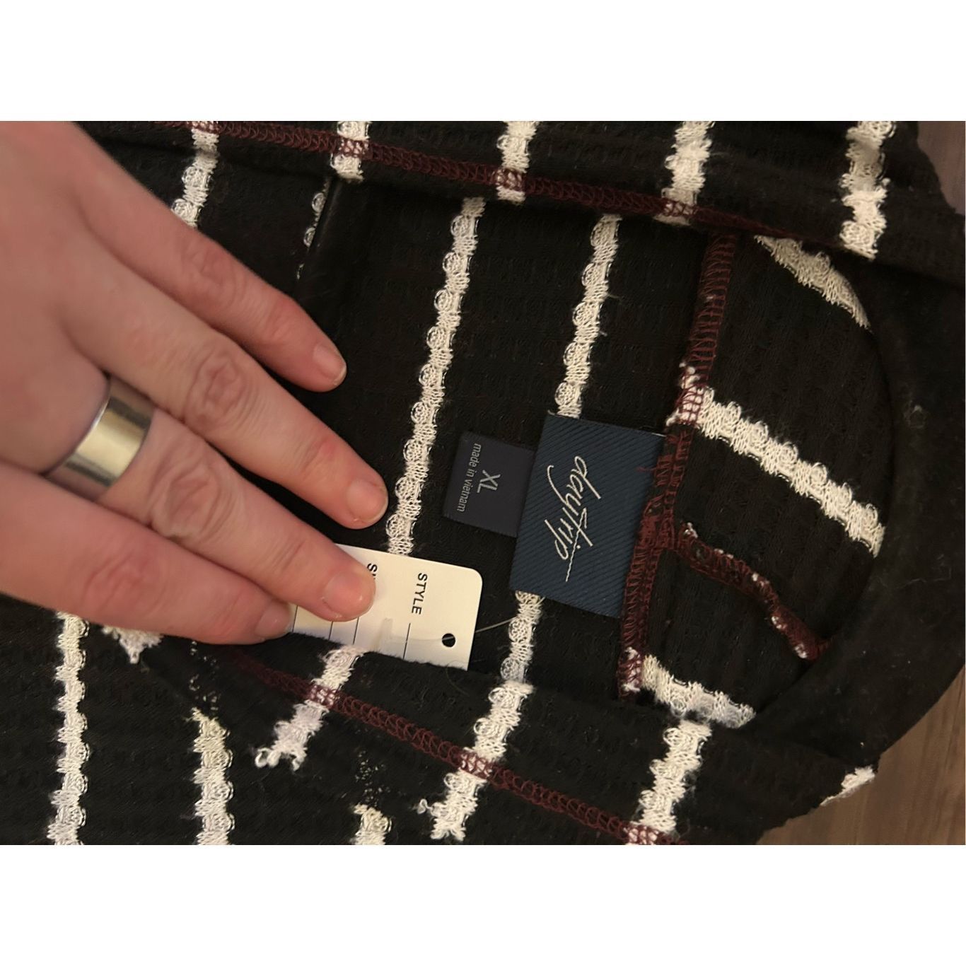 Other Day Trip (Buckle) Black White Stripe Cardigan Duster, Size X Size XL / US 12-14 / IT 48-50 - 4 Thumbnail