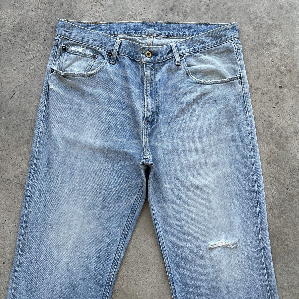 Jean × Levi's × Vintage Vintage Levi’s 502 Light Wash Distressed Jeans Pants Faded Size US 36 / EU 52 - 3 Thumbnail