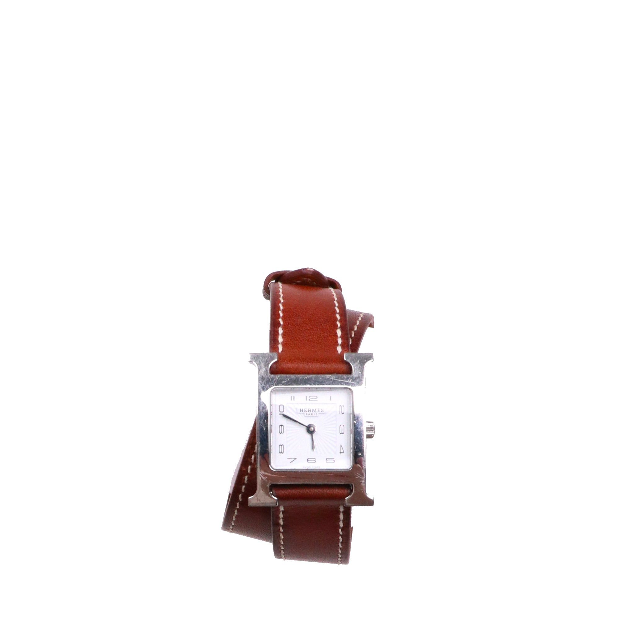 Hermes HERMÈS - Heure H Hermès mini model watch in brown leather Size ONE SIZE - 1 Thumbnail