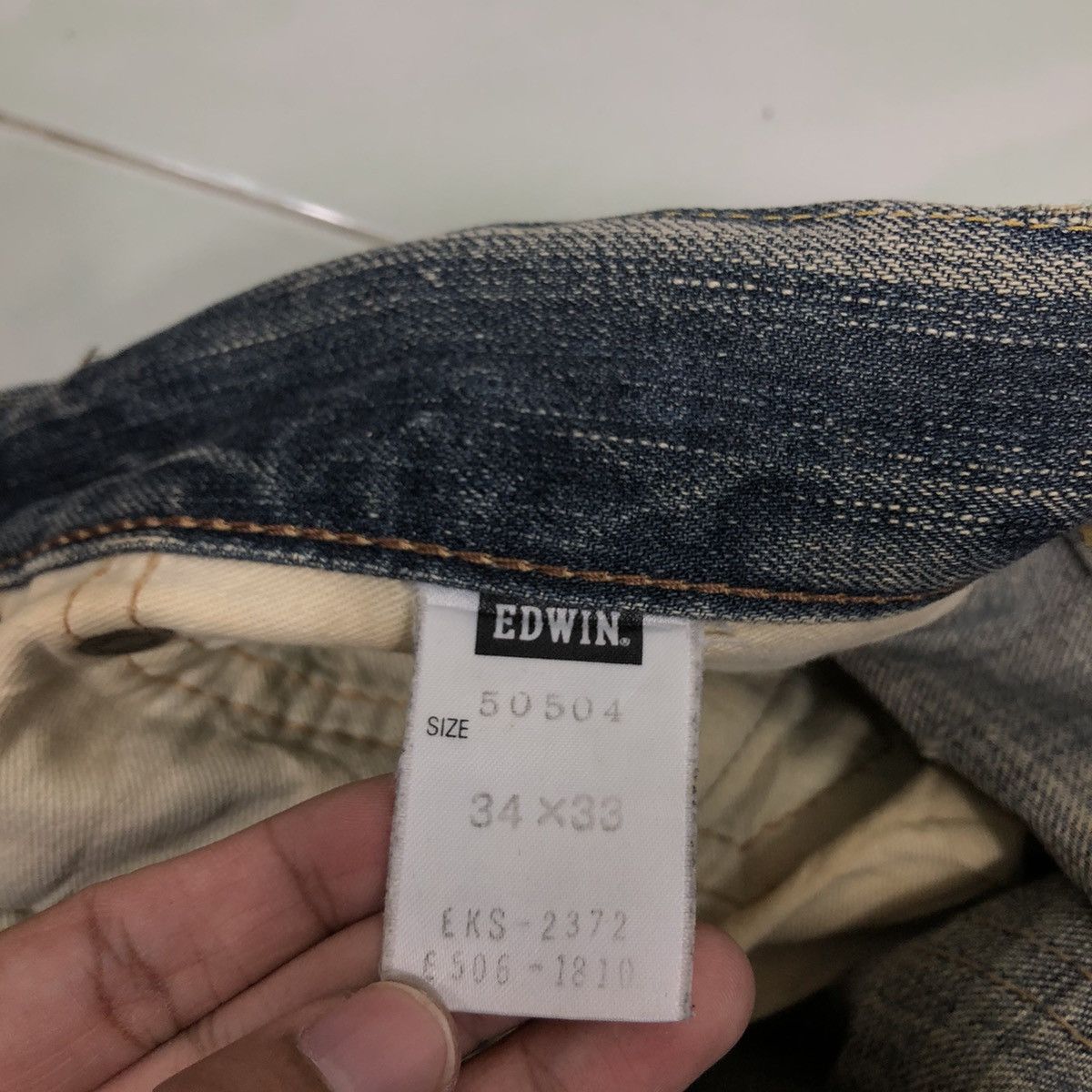 Japanese Brand 🔥90’s Distressed Denim Jeans Edwin Lot 505 Made in Japan Size US 38 / EU 54 - 17 Thumbnail