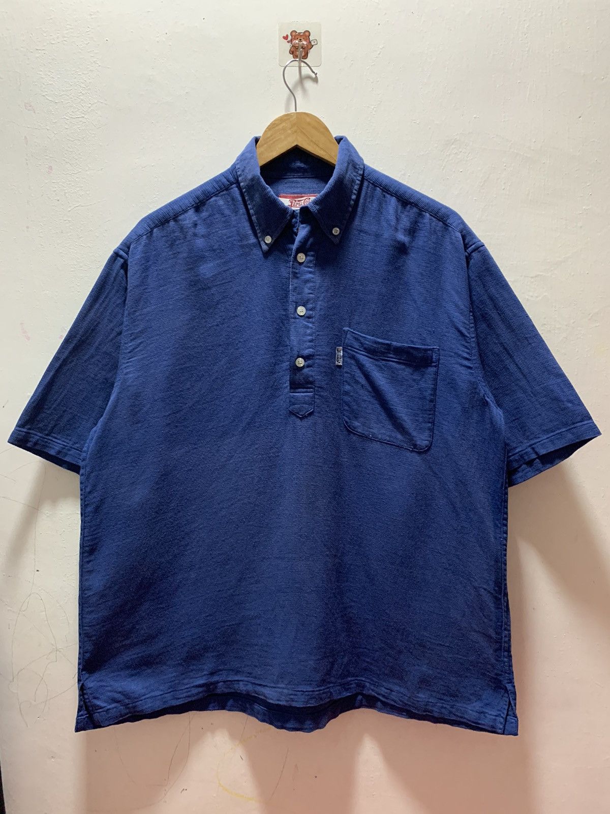 Vintage PEPSI Cola Blue Polo Shirt Big Size