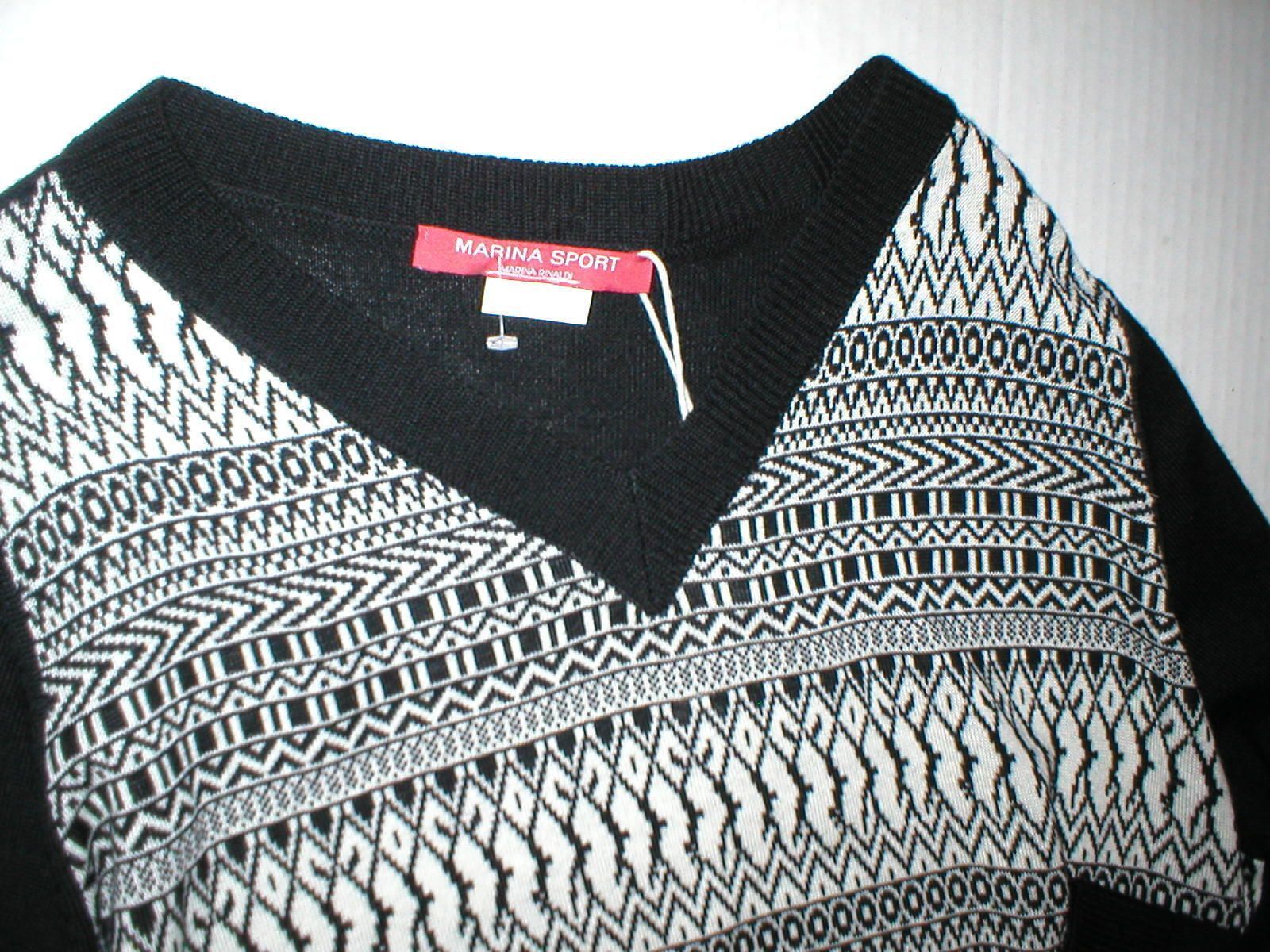 Max Mara Womens Max Mara Marina Rinaldi Sport Sweater L Black White Size L / US 10 / IT 46 - 3 Thumbnail