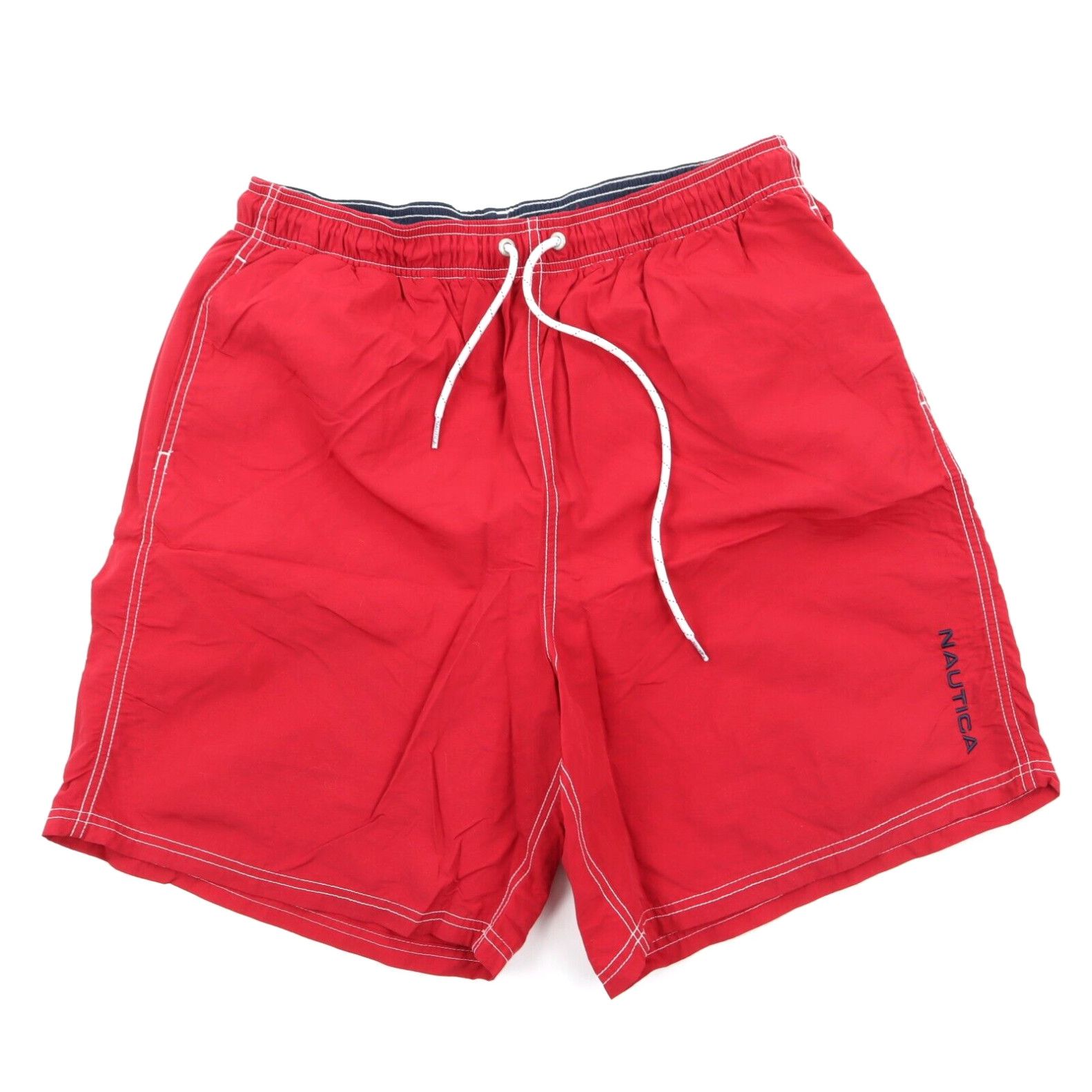 Nautica Men's Anchor Print Swim Trunks, Red, Medium