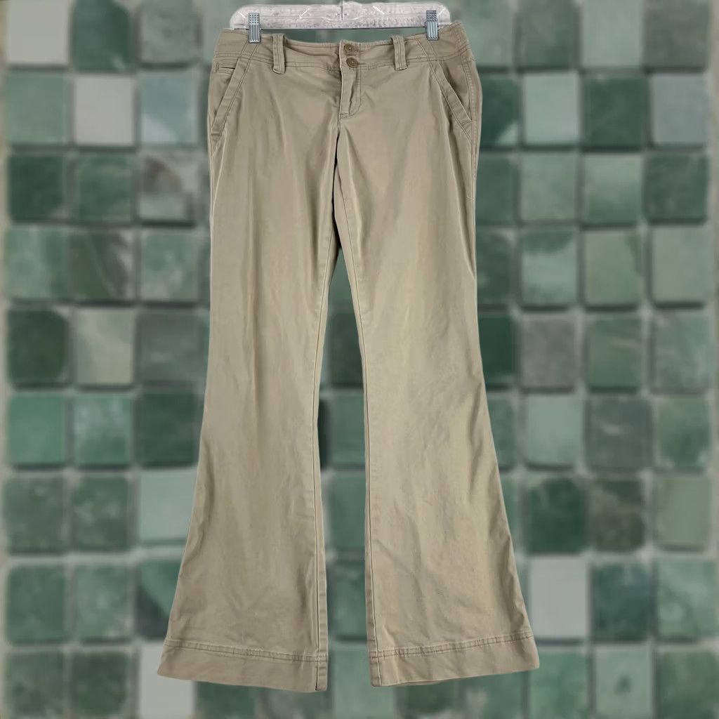 American Eagle Outfitters VINTAGE American Eagle Outfitters Pants Womens Size 6 Beige Khaki Wide-Leg Y2K Vintage Size 28" / US 6 / IT 42 - 1 Thumbnail