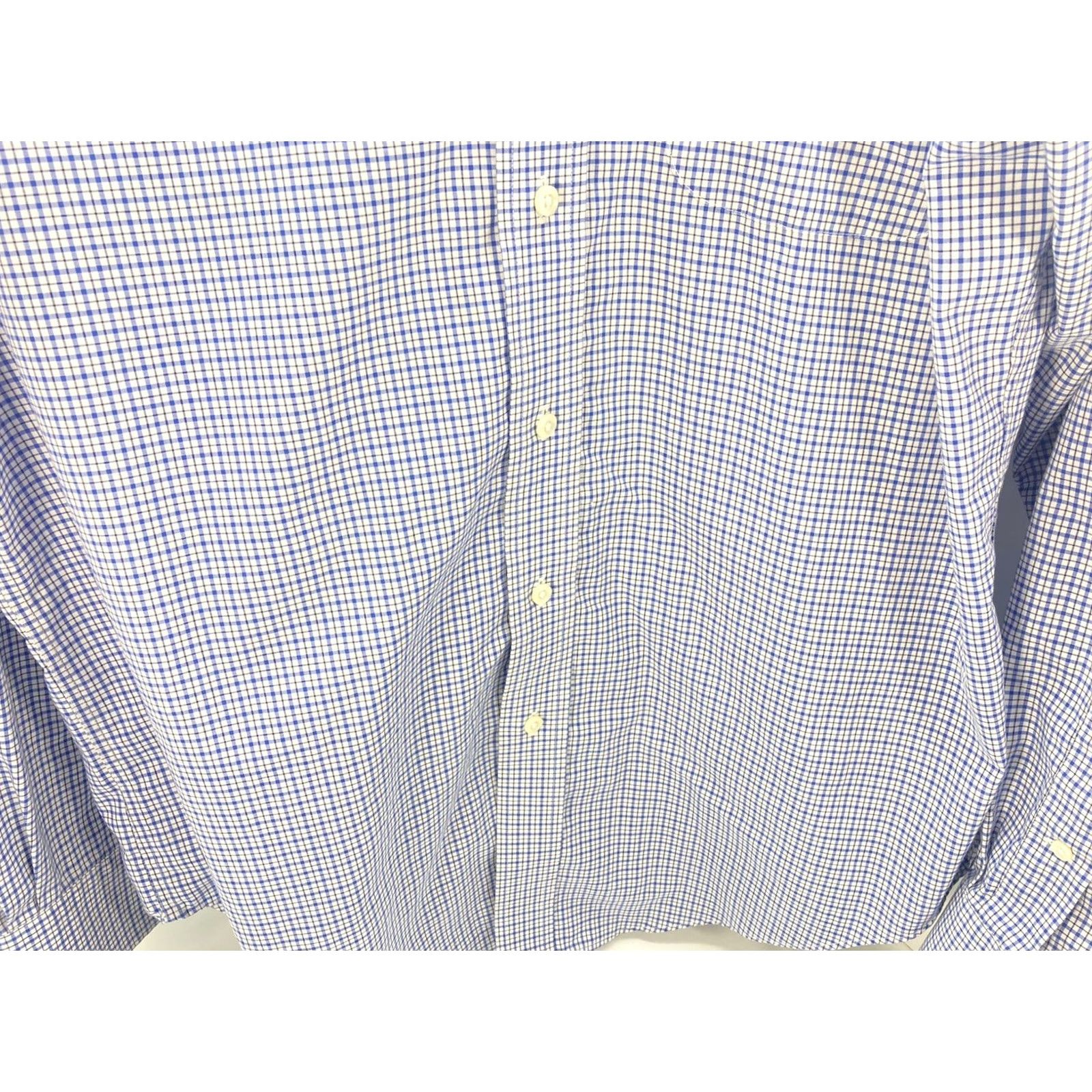 Ralph Lauren Ralph Lauren Dress Shirt Men Long Sleeve Non Iron Blue Check 15.5/35 M Size 40R - 3 Thumbnail