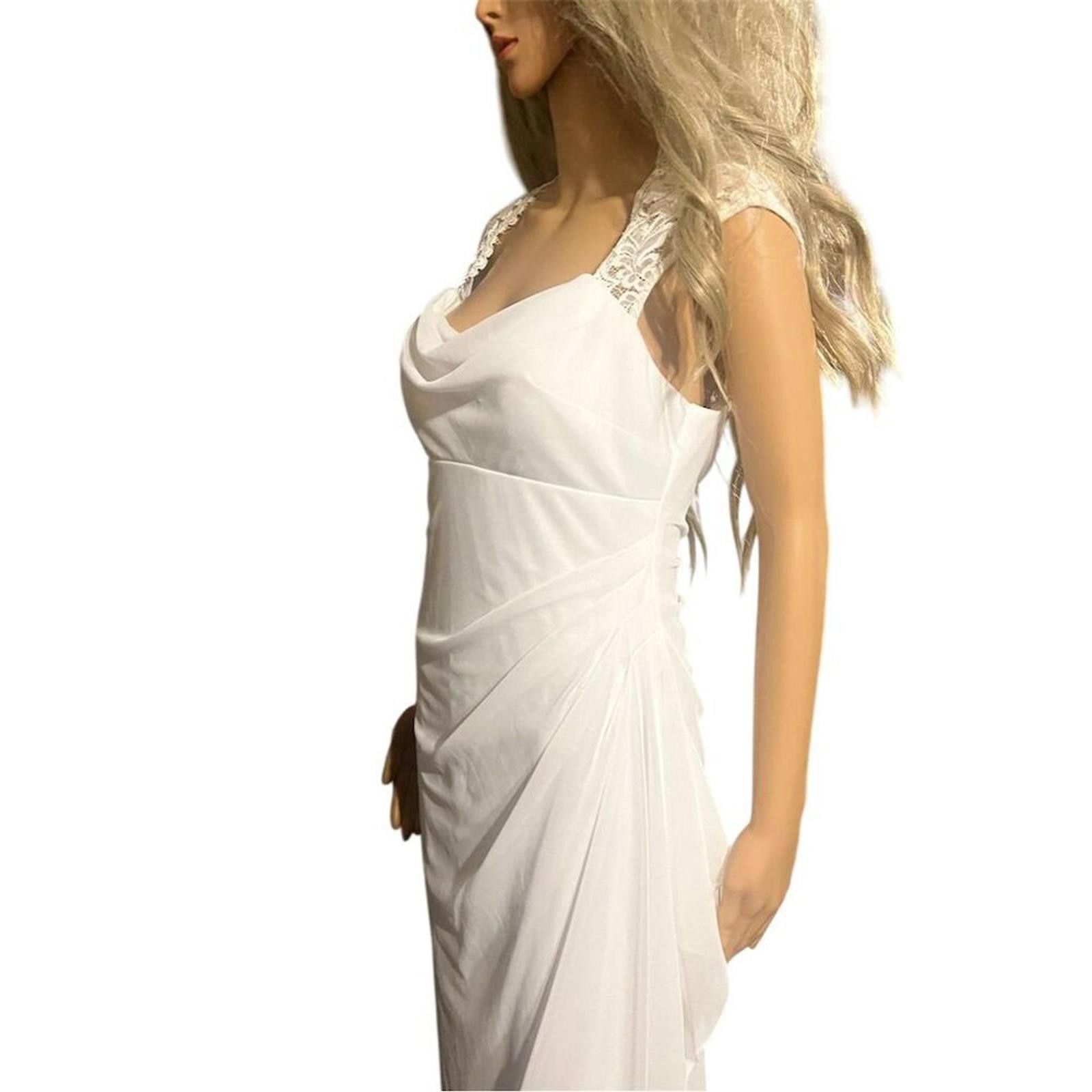 Other Xscape 10 White Lace Cap Sleeve wedding rehearsal bridal Size L / US 10 / IT 46 - 5 Thumbnail