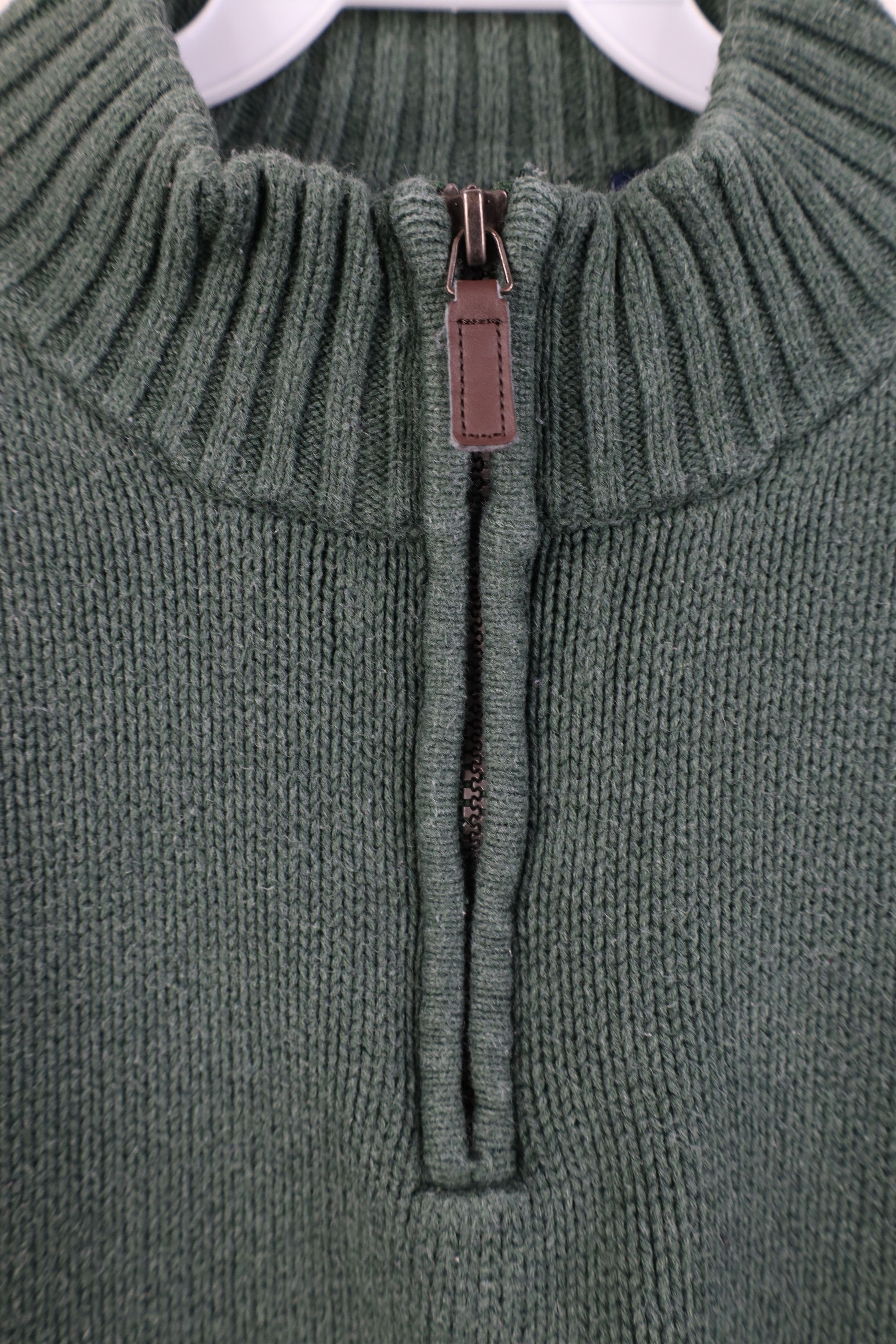 Chaps Vintage Y2K Chaps Ribbed Knit 1/4 Half Zip Sweater Green Size US XXL / EU 58 / 5 - 5 Thumbnail