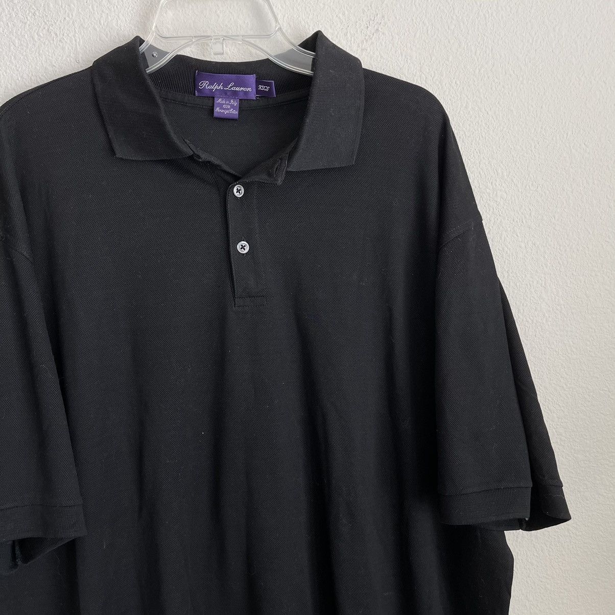 image of Ralph Lauren Purple Label Ralph Laurent Purple Label Short Sleeve Italy Polo Shirt in Black (Size 2