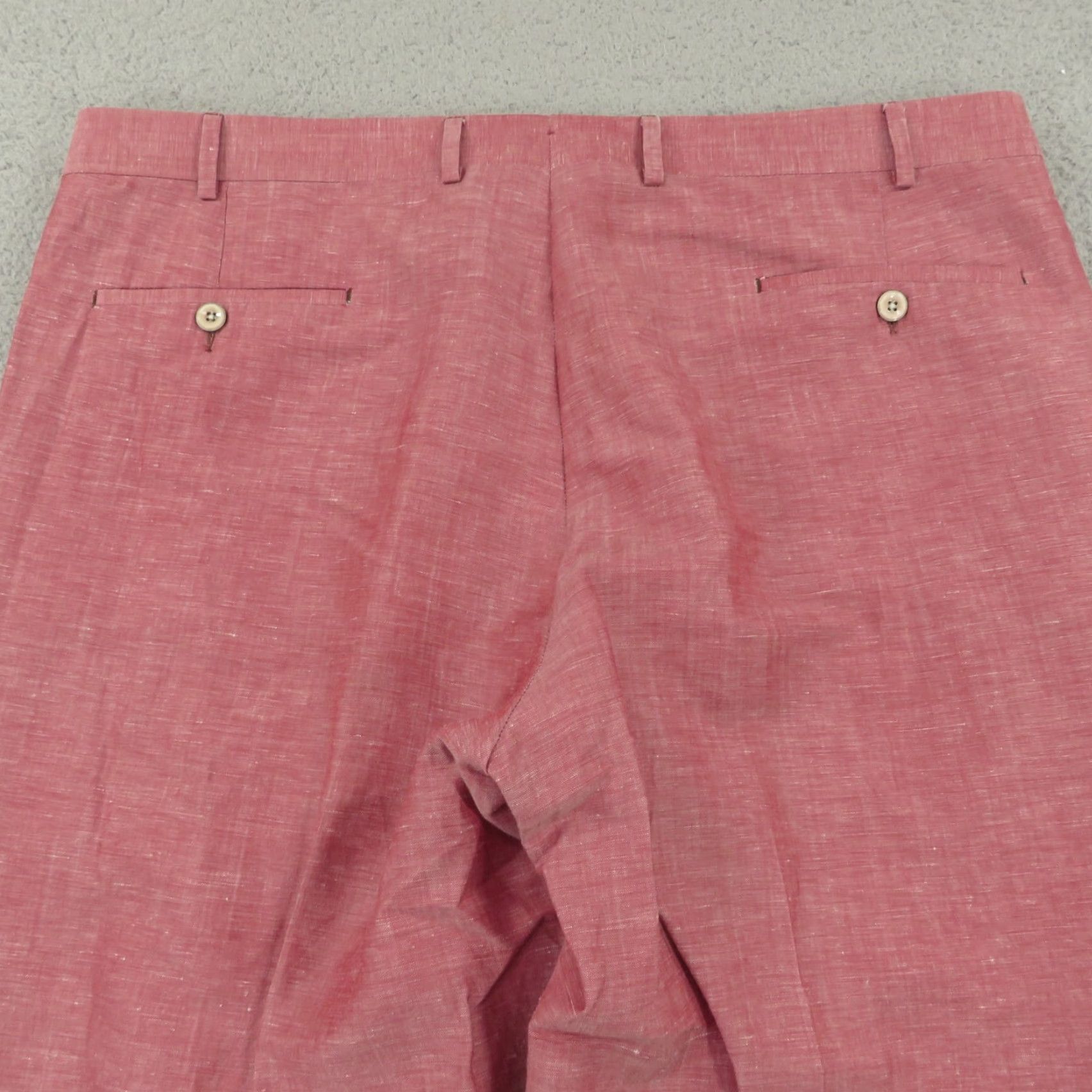 Peter Millar Peter Millar Pants Men 40x26 Red Linen Wool Flat Front Trousers VBC Golf Slacks Dress Pants Wide-Leg 5-Pocket Inseam 26" Regular Mens Size US 40 / EU 56 - 4 Thumbnail
