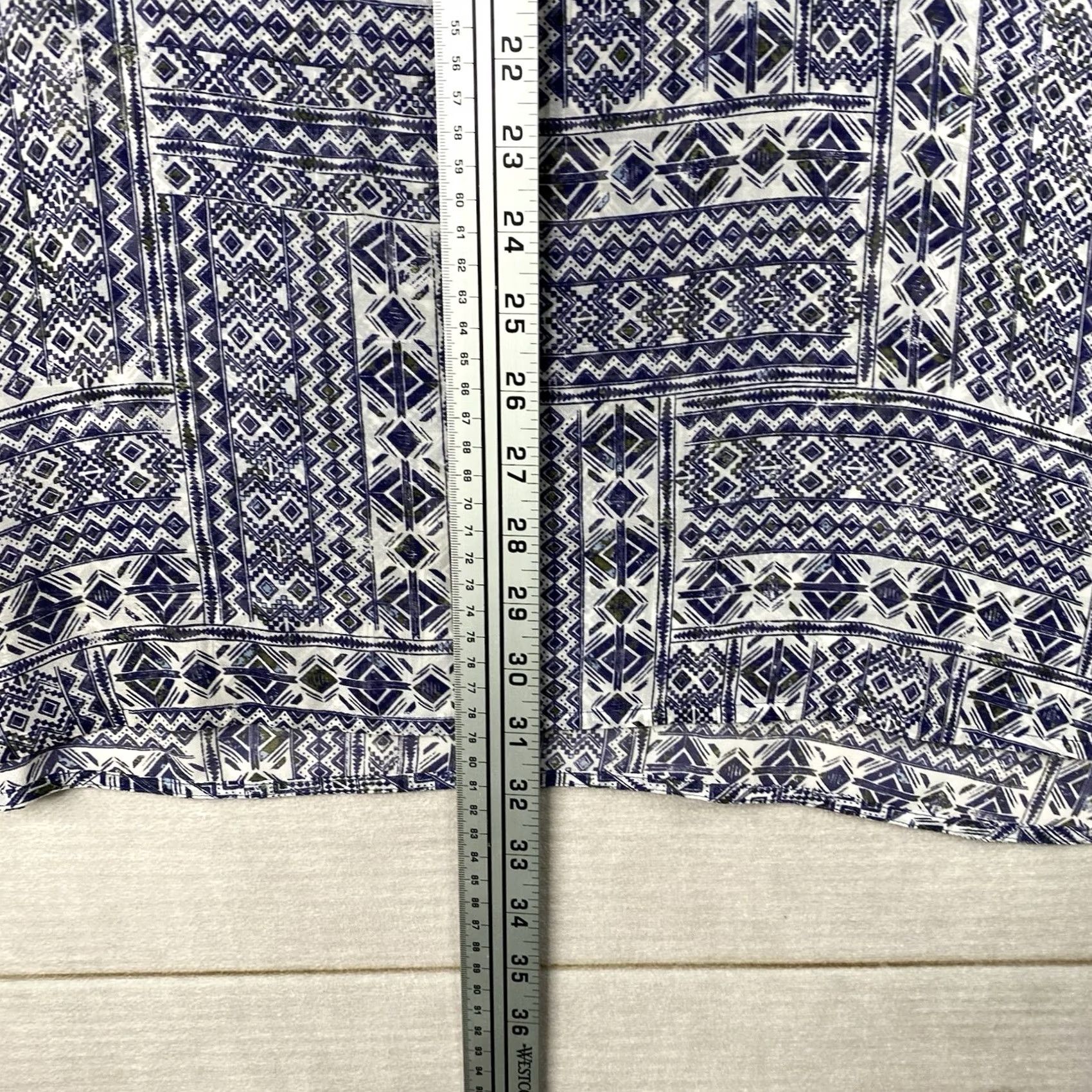 J. Jill J. Jill Top Women XL Blue Geometric Sheer Tunic Cap Sleeve V Neck Lightweight Shirt Adults Womens Size XL / US 12-14 / IT 48-50 - 6 Thumbnail
