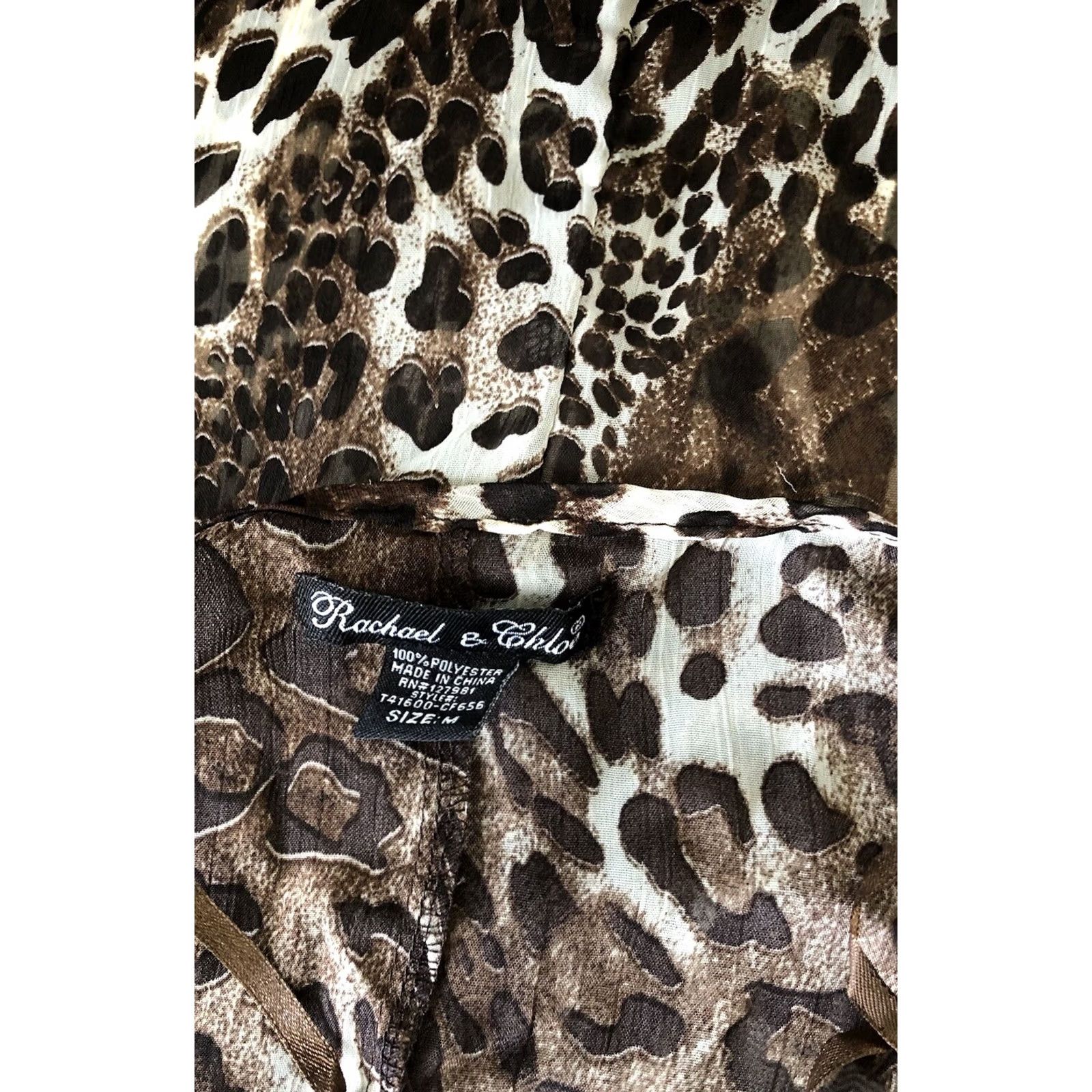 Vintage Rachael & Chloe Blouse Shirt M Brown Leopard Dolman 90s Glam Vintage No Size M / US 6-8 / IT 42-44 - 4 Thumbnail