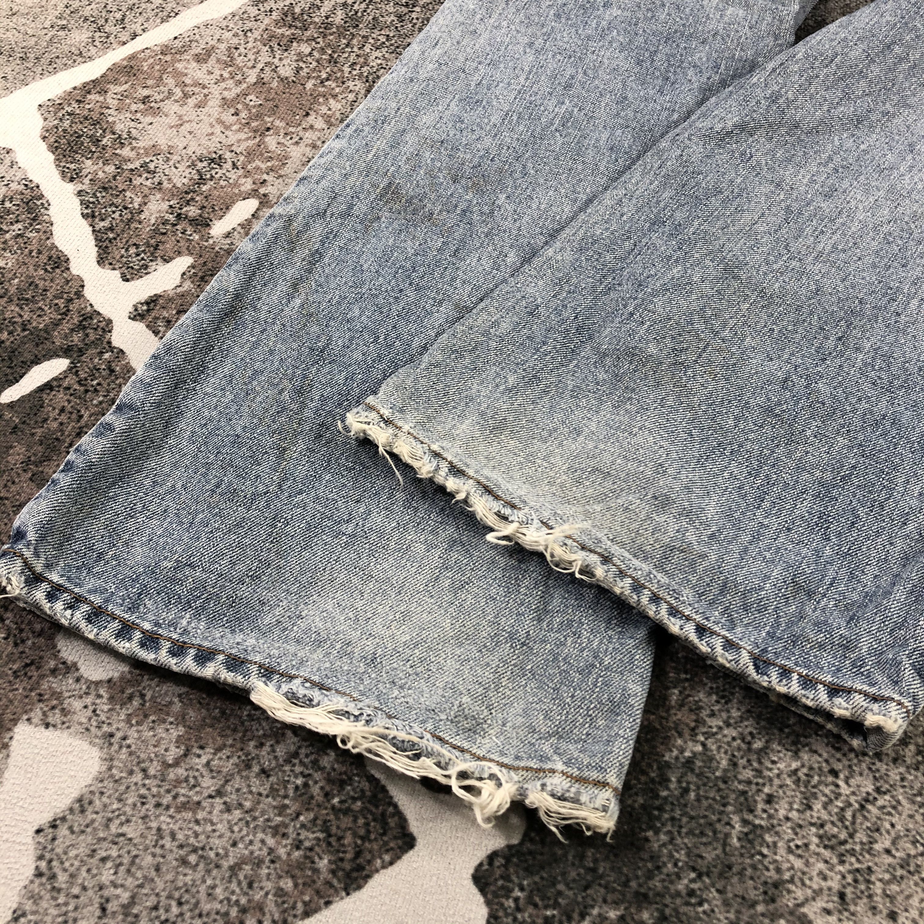 Japanese Brand Vintage Bobson Jeans Distress Medium Wash Flare Denim KJ1319 Size US 33 - 6 Thumbnail
