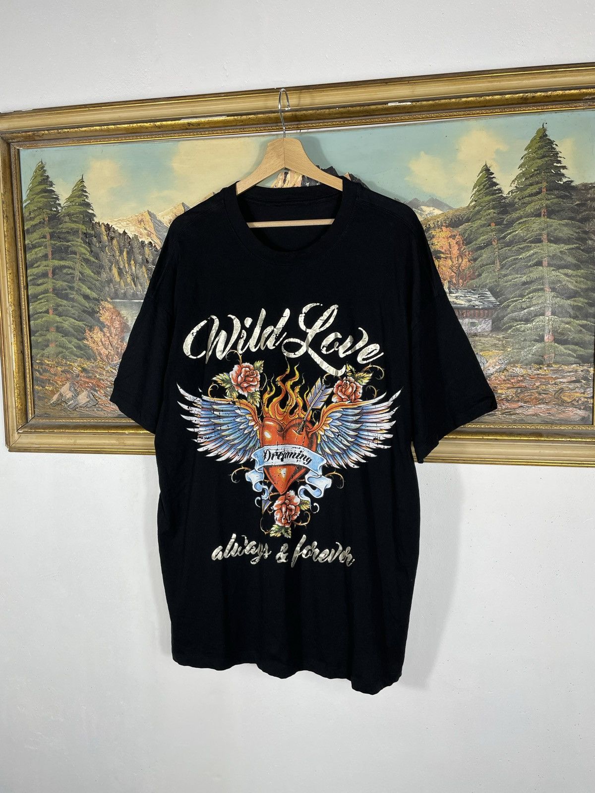 Affliction × Vintage Black Vintage Retro Y2k 00s T shirt tee like Ed Hardy baggy Size US XL / EU 56 / 4 - 3 Thumbnail