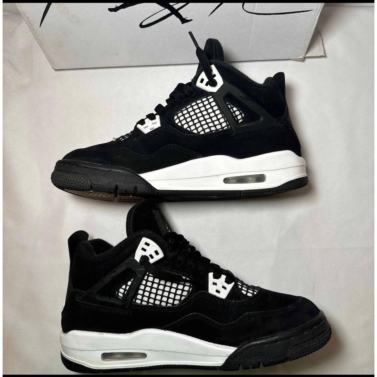 Jordan Brand × Nike Size 6 Nike Air Jordan 4 Retro GS White Thunder men's Shoes Size US 6 / EU 39 - 3 Thumbnail