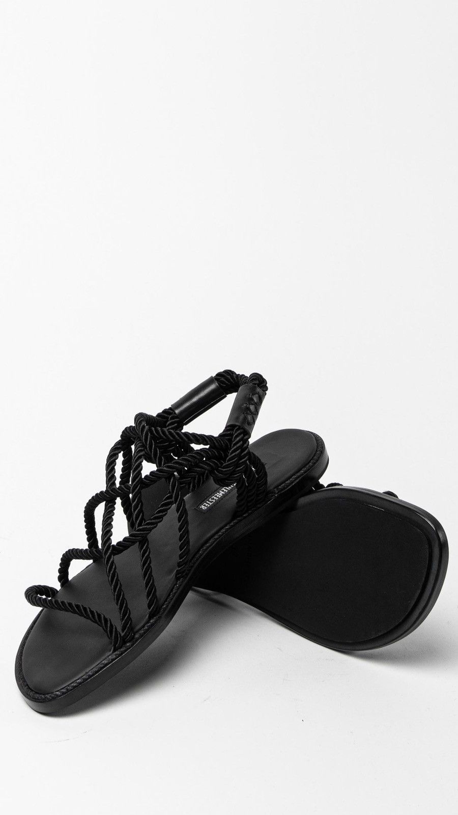 Ann Demeulemeester Ann Demeulemeester black nero leather cord strap sandals Size US 8 / IT 38 - 17 Thumbnail