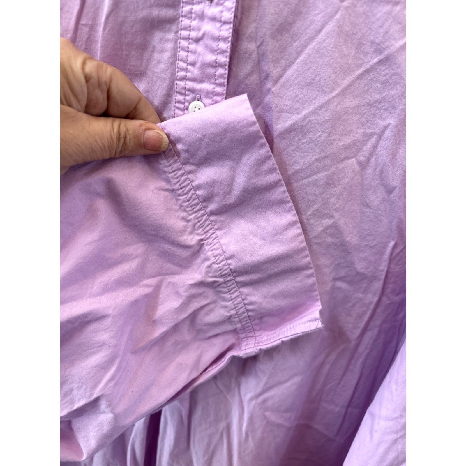 Vintage J. Peterman Shirt Dress Purple Pink XL Long Sleeve Buttondown Cotton Pullover 3/4 Length Casual Workwear Size XL / US 12-14 / IT 48-50 - 5 Thumbnail