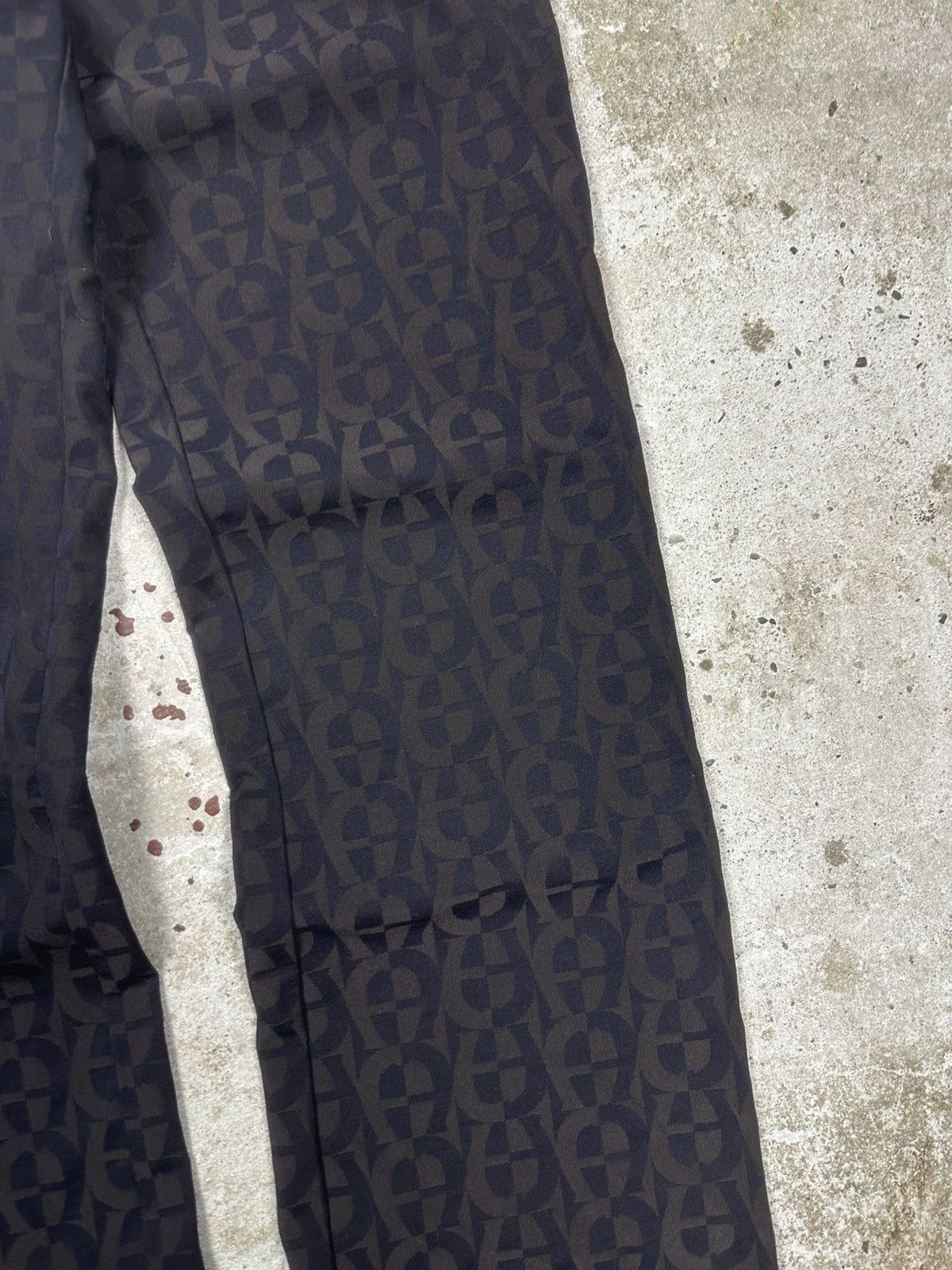 Aigner Vintage 90s Aigner Monogram Nylon Bootcut Flare Pants Size 30" / US 8 / IT 44 - 6 Thumbnail
