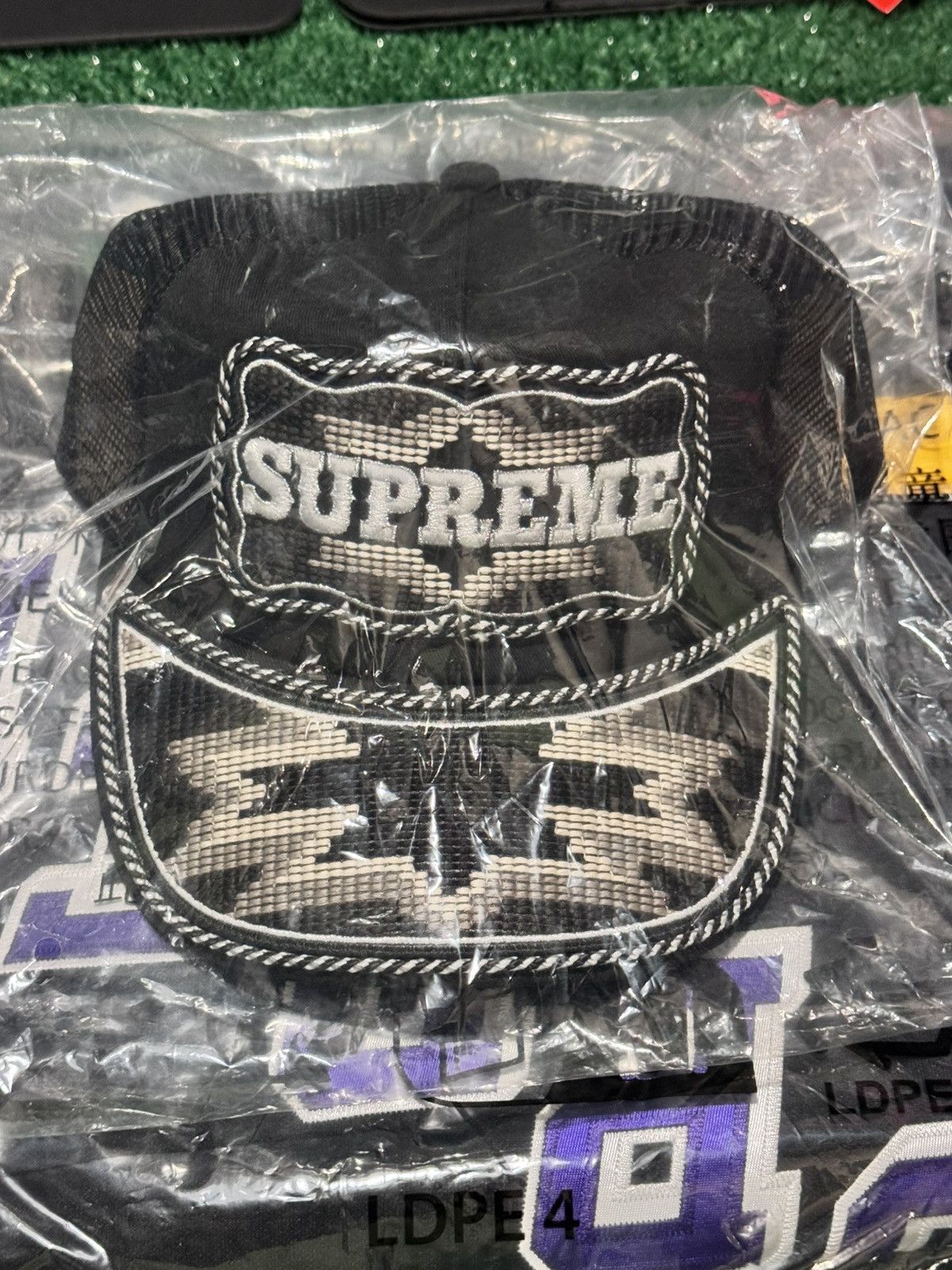 Supreme western embroidered black 5 panel hat SS26