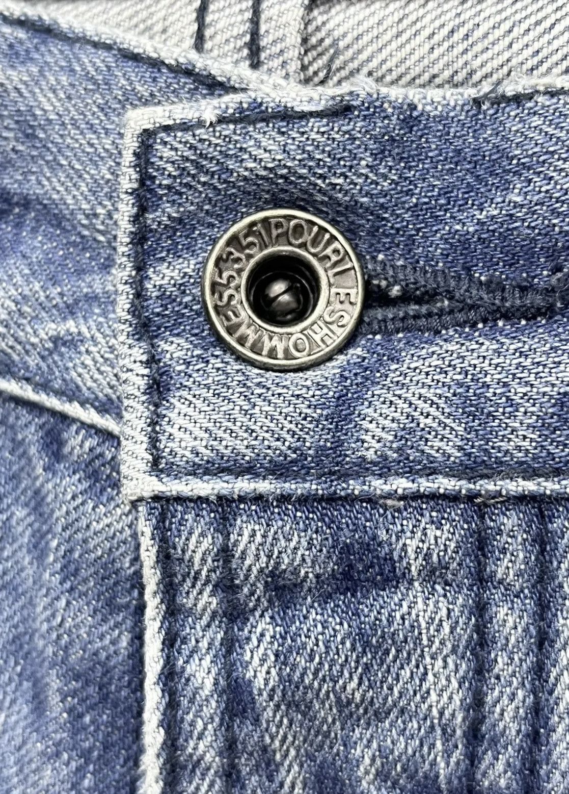 5351 POUR LES HOMMES × ABAHOUSE × Designer STEALS💥VINTAGE 5351 HOMMES Distressed Spliced Studded Flare Size US 31 - 13 Thumbnail