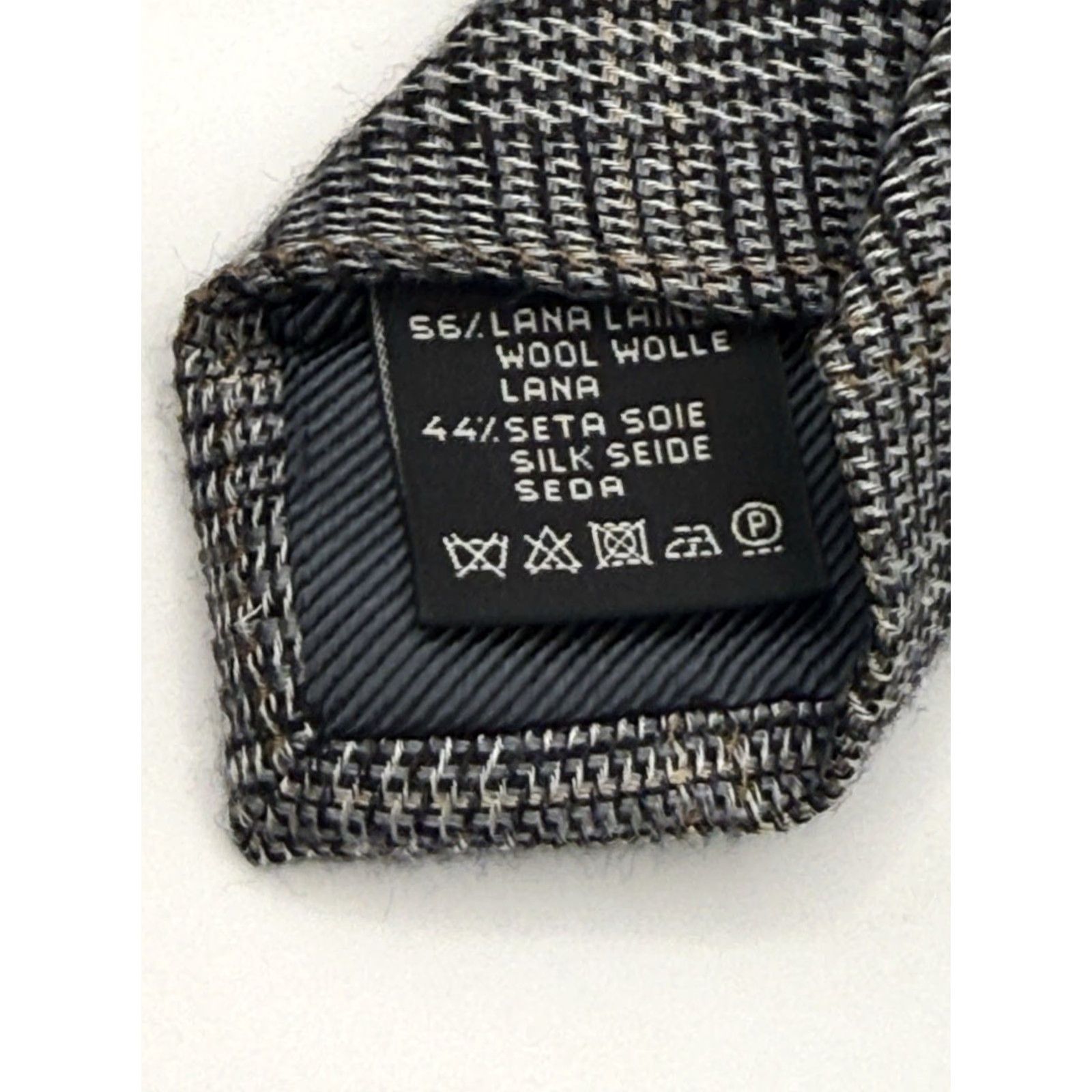 Ermenegildo Zegna VINTAGE ERMENEGILDO ZEGNA Silk Wool Tie Plaid Houndstooth Made In Italy EUC Size ONE SIZE - 7 Thumbnail