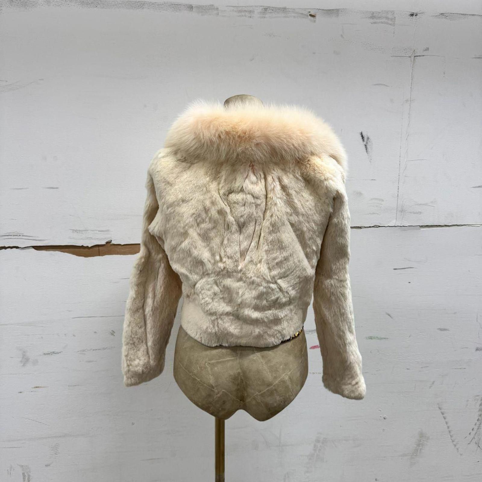 Other Vintage Y2K Pale Pink Rabbit & Fox Fur Jacket Size S / US 4 / IT 40 - 2 Thumbnail