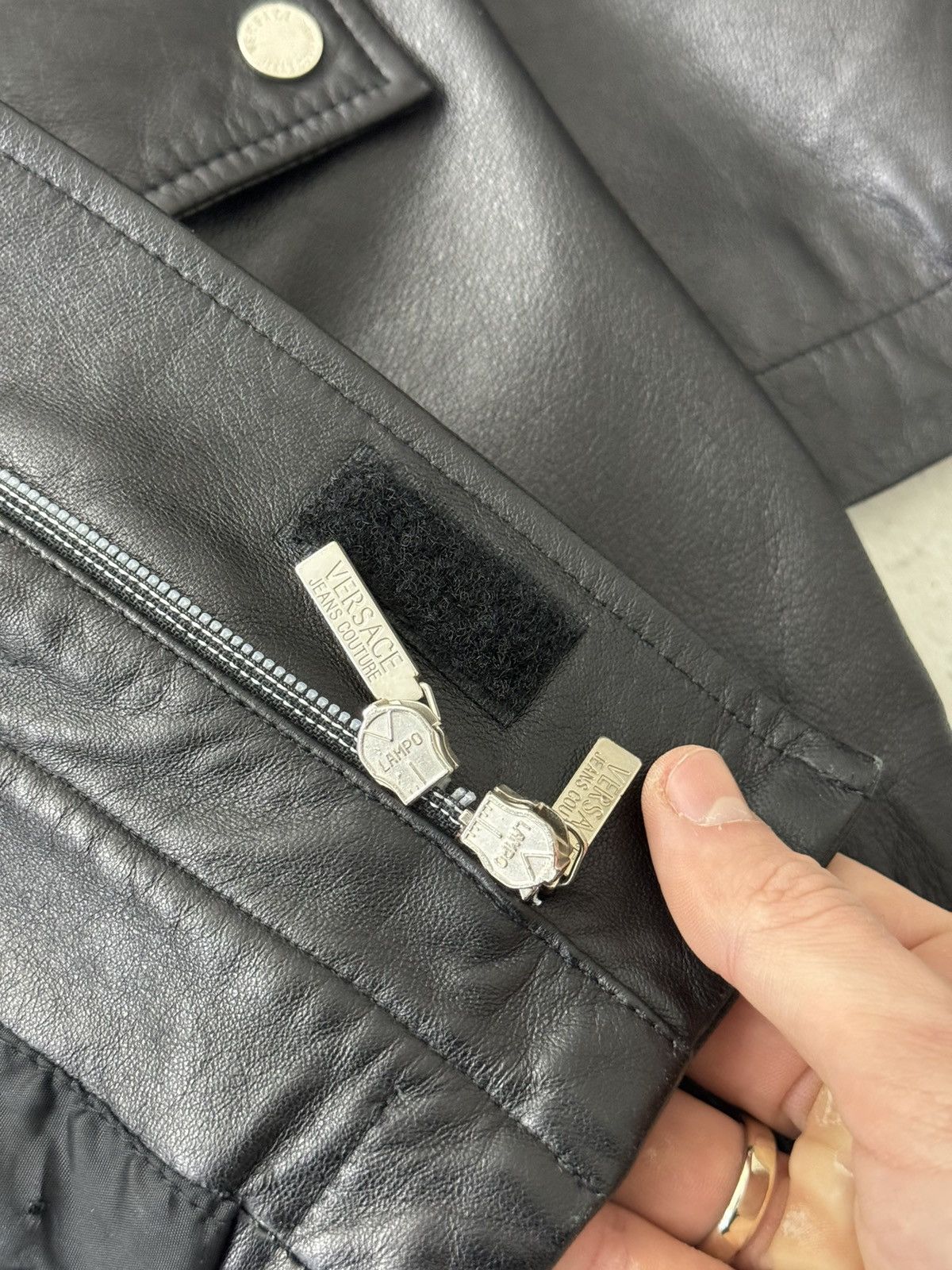 Versace × Versace Jeans Couture Versace Jeans Couture Vintage Black Real Leather Jacket Size US XL / EU 56 / 4 - 9 Thumbnail
