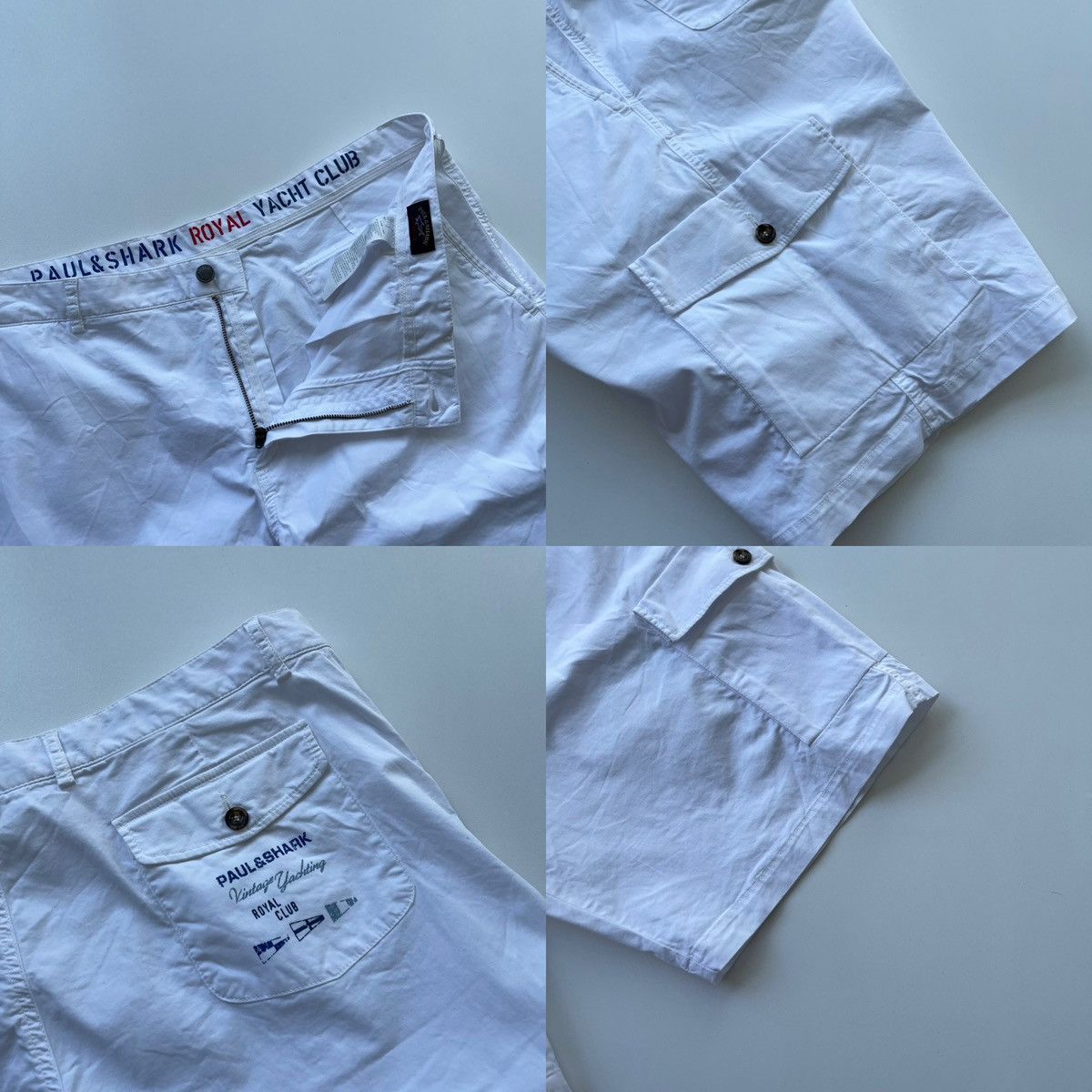 Paul & Shark Paul & Shark Yachting Royal Cotton Cargo Shorts White Size US 42 / EU 58 - 6 Thumbnail