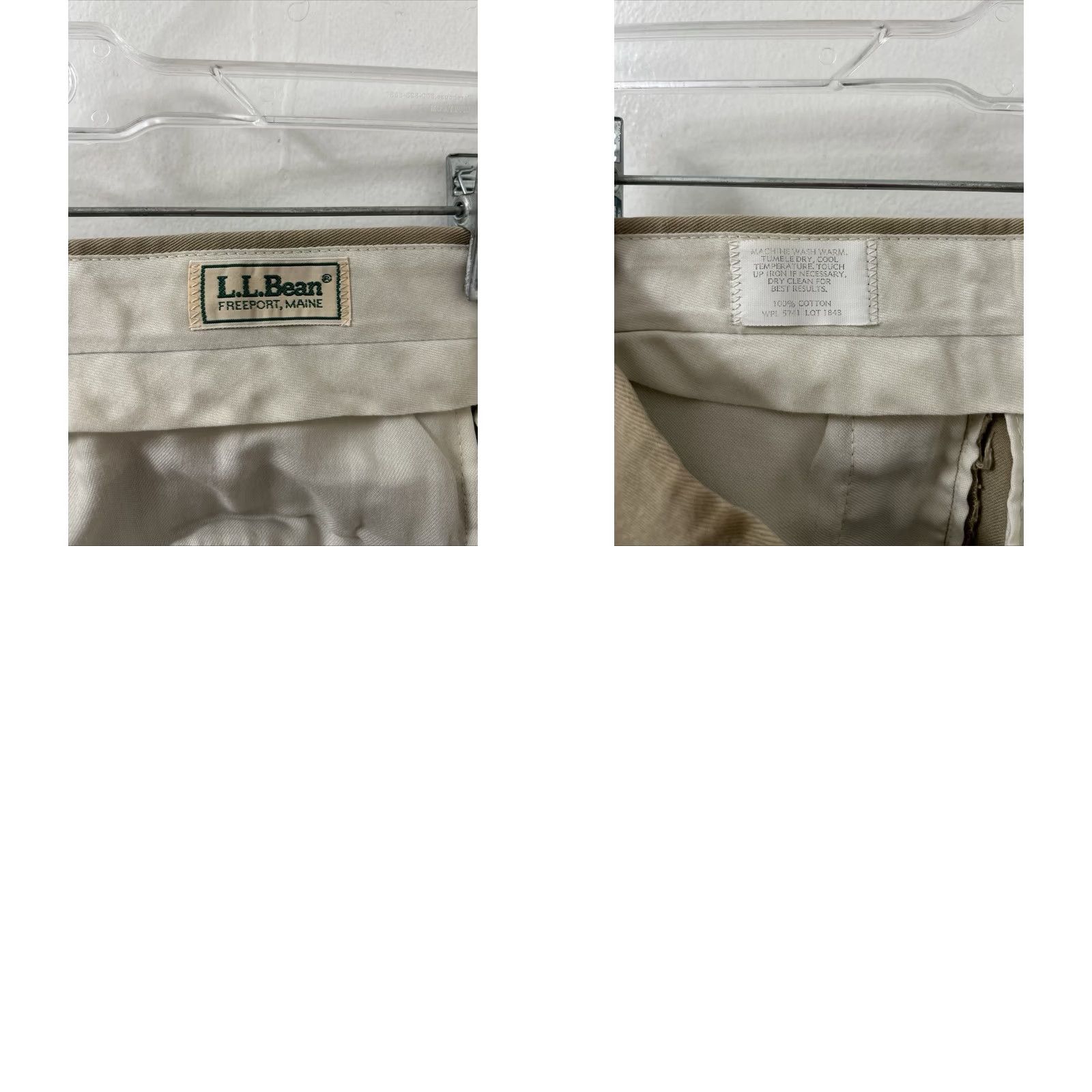 Vintage VINTAGE LL Bean Chino Pants Mens 36x31 Tan Beige Cotton Pleated Straight Leg Trousers Pants Mens Regular 36 White? Size US 36 / EU 52 - 9 Thumbnail