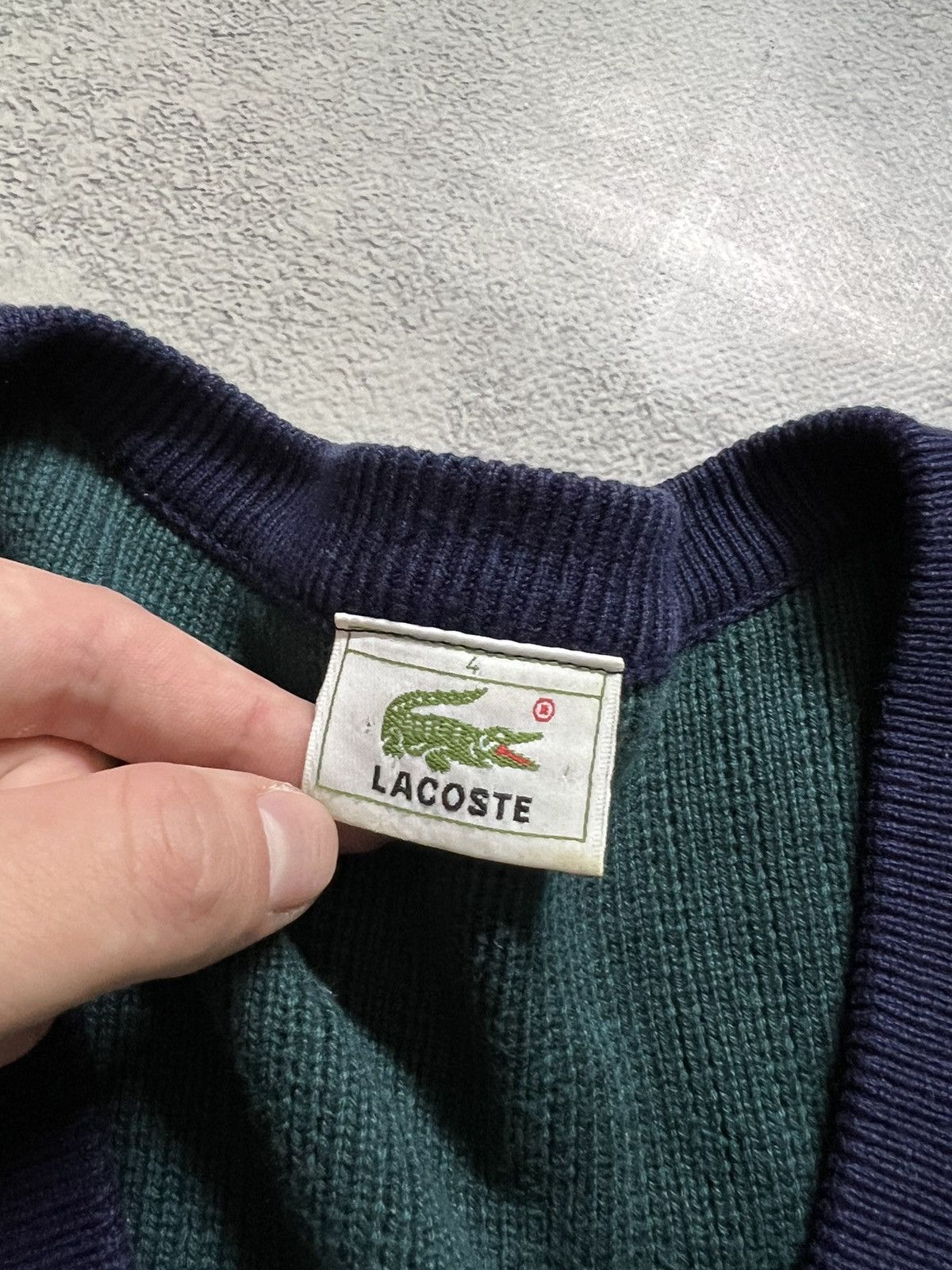 Lacoste × Vintage Vintage Y2k Lacoste Acrylic Striped Cardigan Sweater 00’s Size US M / EU 48-50 / 2 - 6 Thumbnail