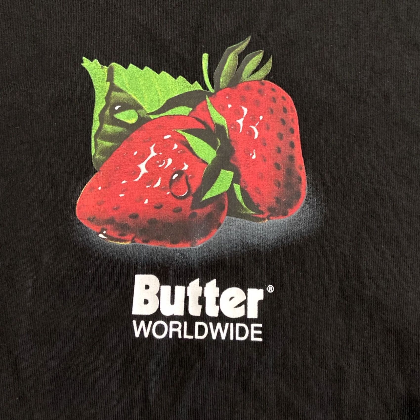 Buttero Butter Strawberry Graphic T-shirt Black M Mens Medium Size US M / EU 48-50 / 2 - 2 Thumbnail