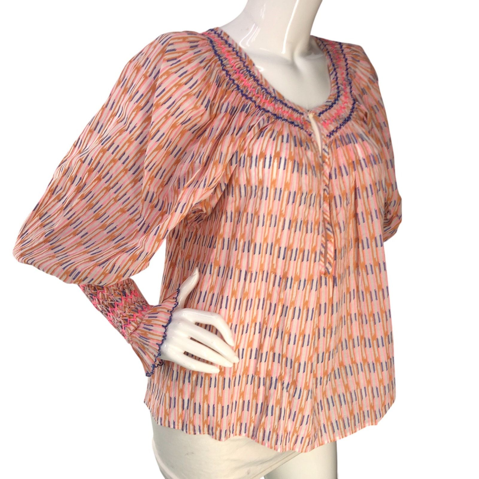 Other Thierry Colson Size XS Top Valeska Blouse Smocked Sleeve Size XS / US 0-2 / IT 36-38 - 10 Thumbnail