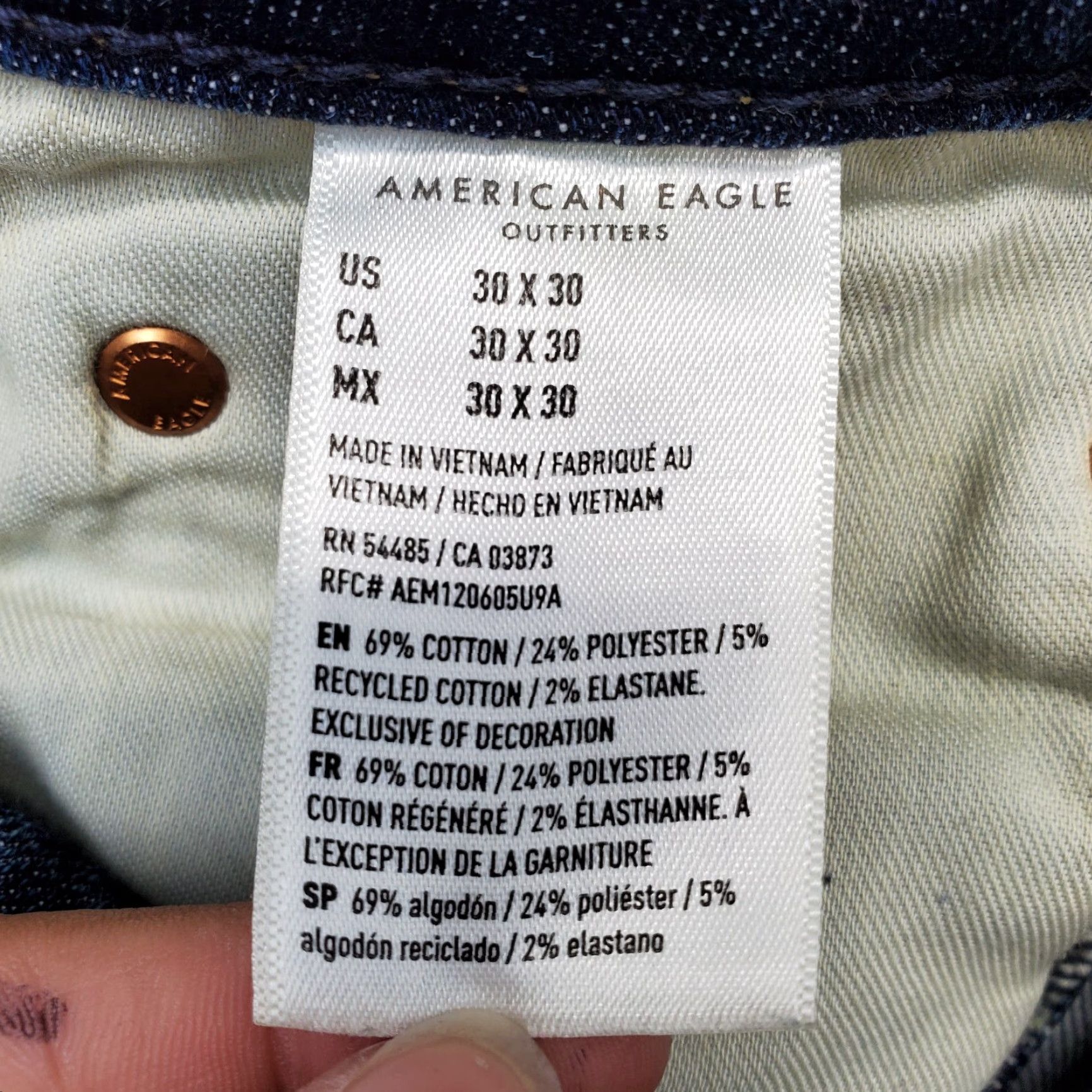 American Eagle Outfitters American Eagle Outfitters Skinny Jeans Mens Size 30 Blue Denim 5-Pocket Design Size US 30 / EU 46 - 6 Thumbnail