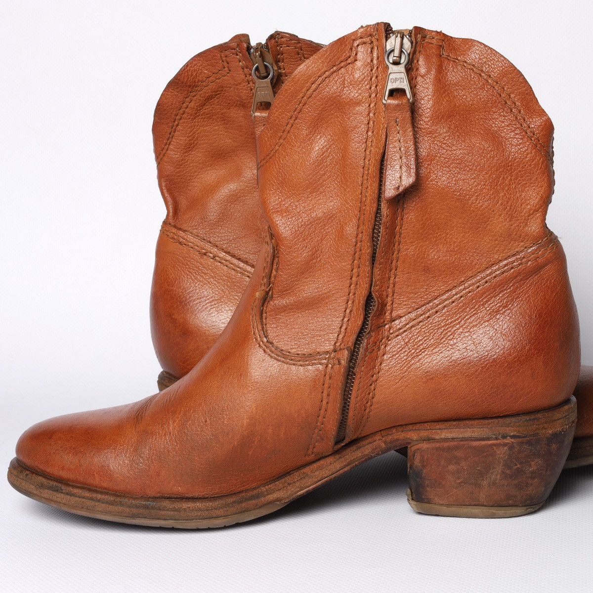 A.S.98 AS 98 Leather Brown Western Heel Boots Shoes Fringe Size US 7 / IT 37 - 6 Thumbnail