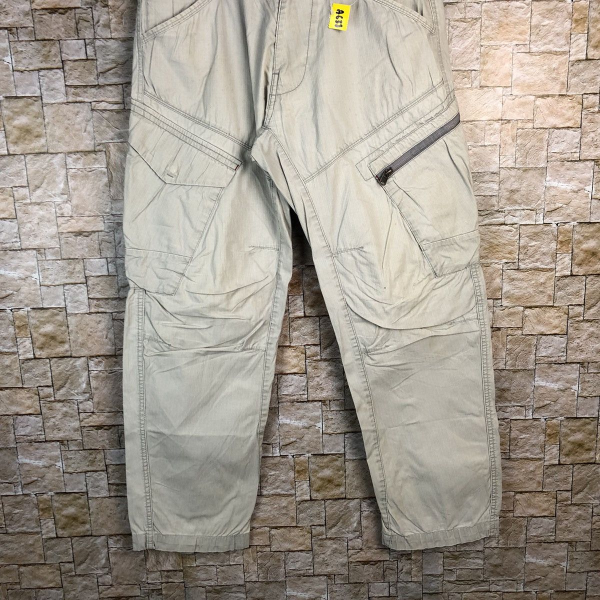 Japanese Brand Genba White utility tactical Cargo Multipocket Pants #A638 Size US 30 / EU 46 - 3 Thumbnail