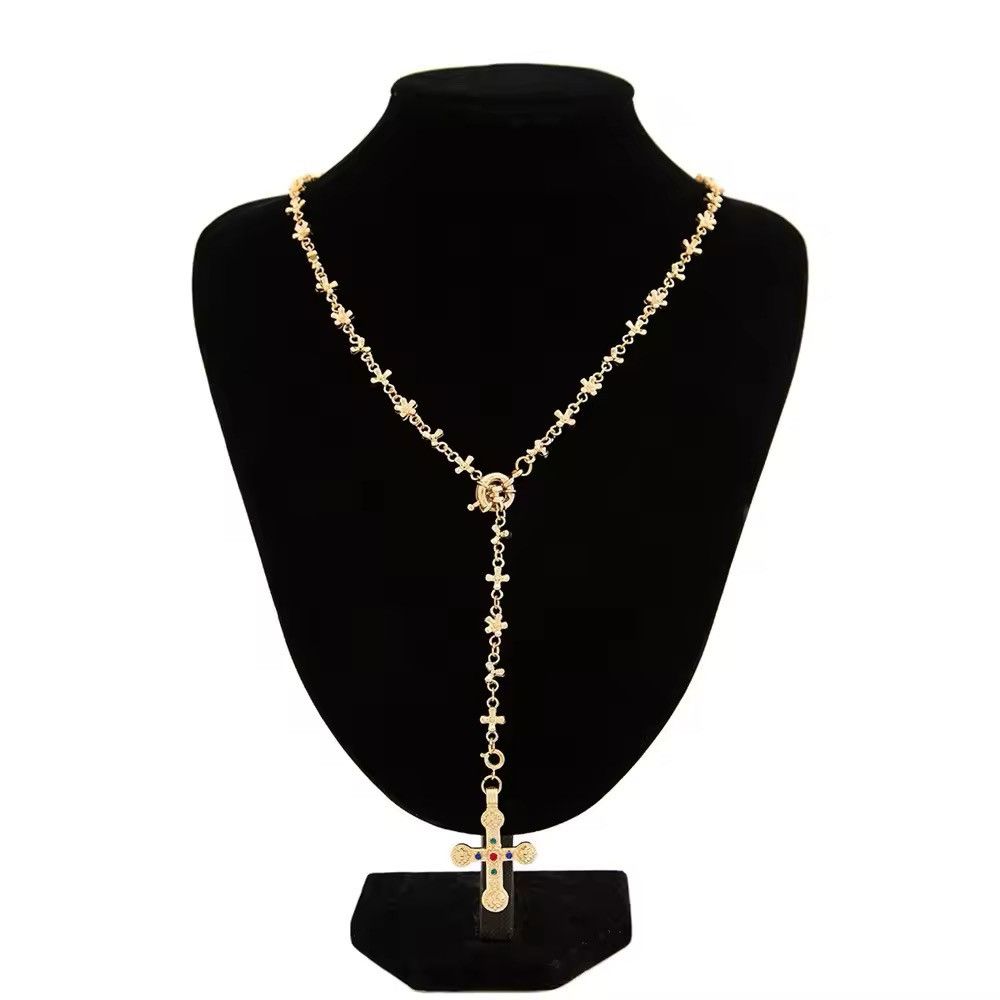 Japanese Brand × Vintage Zircon Cross Pendant Necklace Size ONE SIZE - 1 Thumbnail