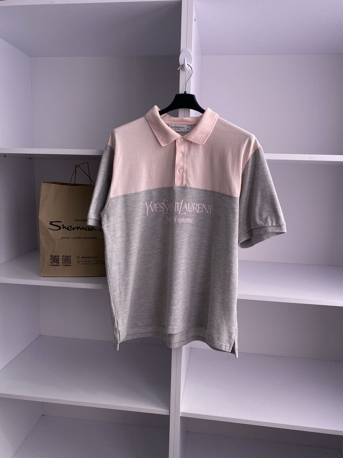 Designer × Vintage × Yves Saint Laurent Vintage YSL Polo Shirt YSL Tee Big Logo Size US XXL / EU 58 / 5 - 2 Thumbnail