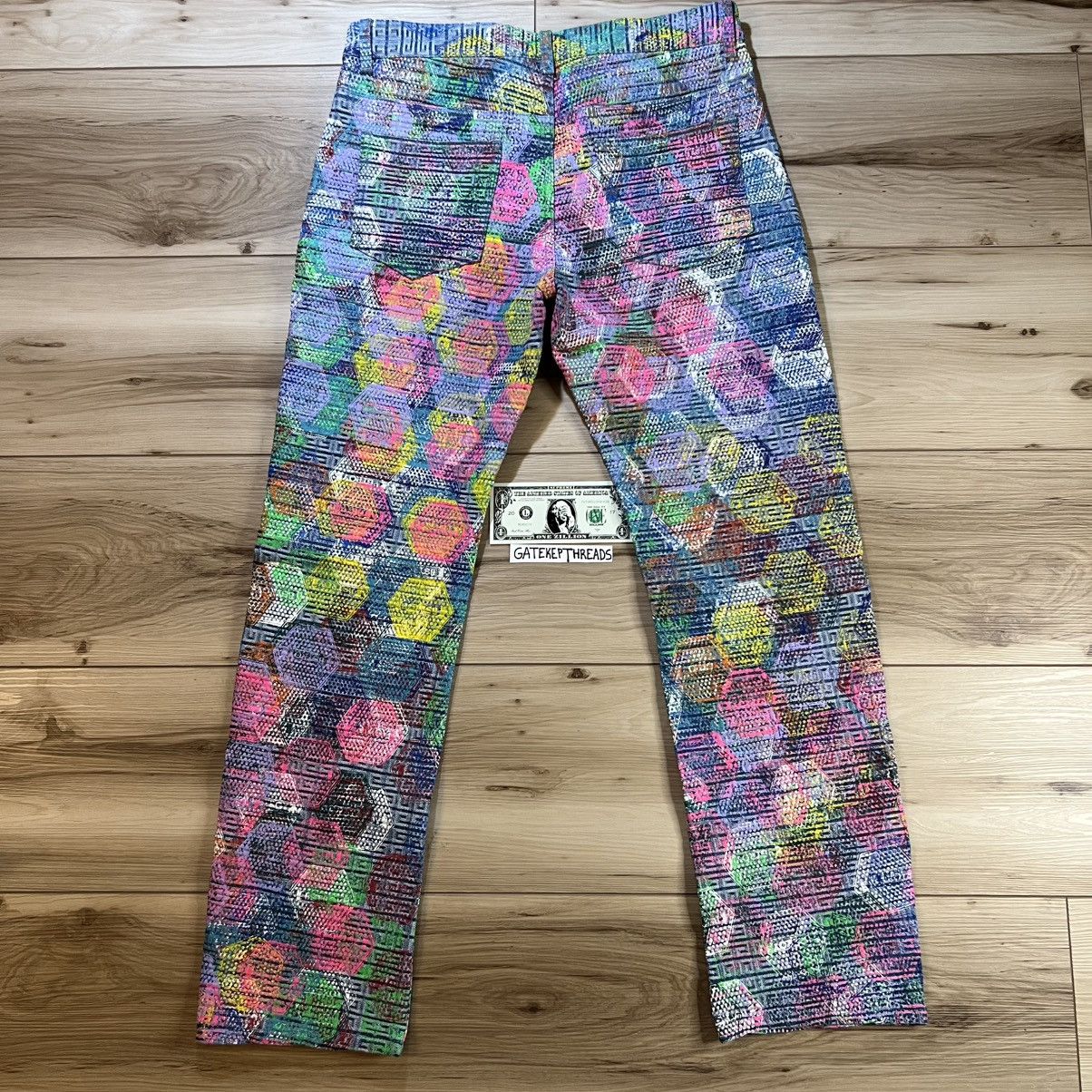 (B).Stroy × Givenchy 4G Monogram Paint Graphic Jeans Size US 33 - 2 Thumbnail