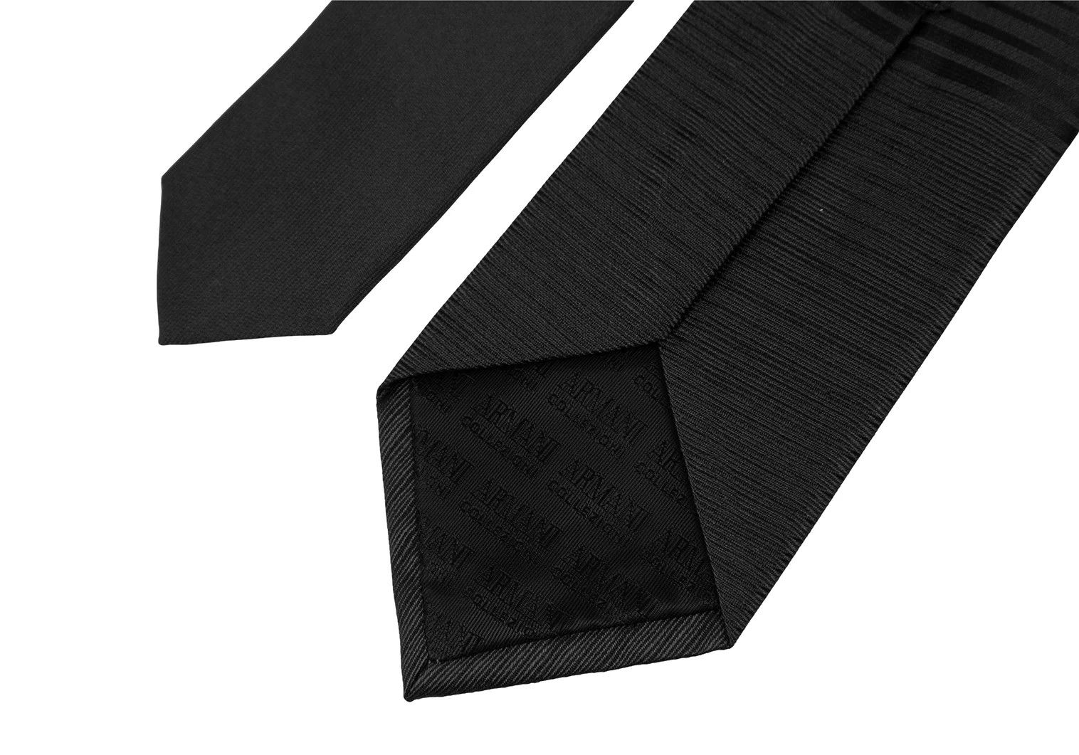 Armani Collezioni Silk Striped Jacquard Tie in Charcoal Size ONE SIZE - 6 Thumbnail