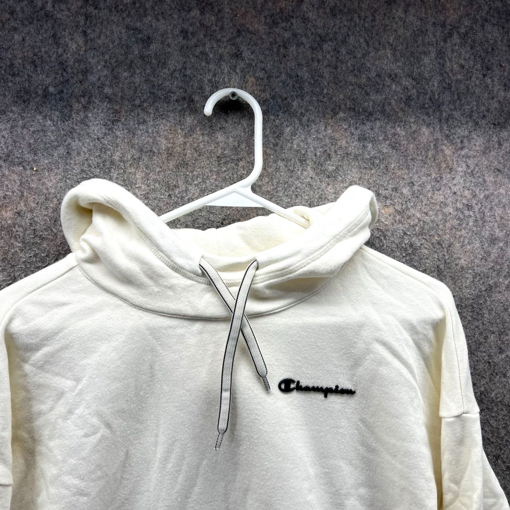 Champion VINTAGE Champion Hoodie Womens Medium Bone White Pullover Fleece 90s Beige Cotton Sweatshirt 90s Women Mens? Size M / US 6-8 / IT 42-44 - 3 Thumbnail