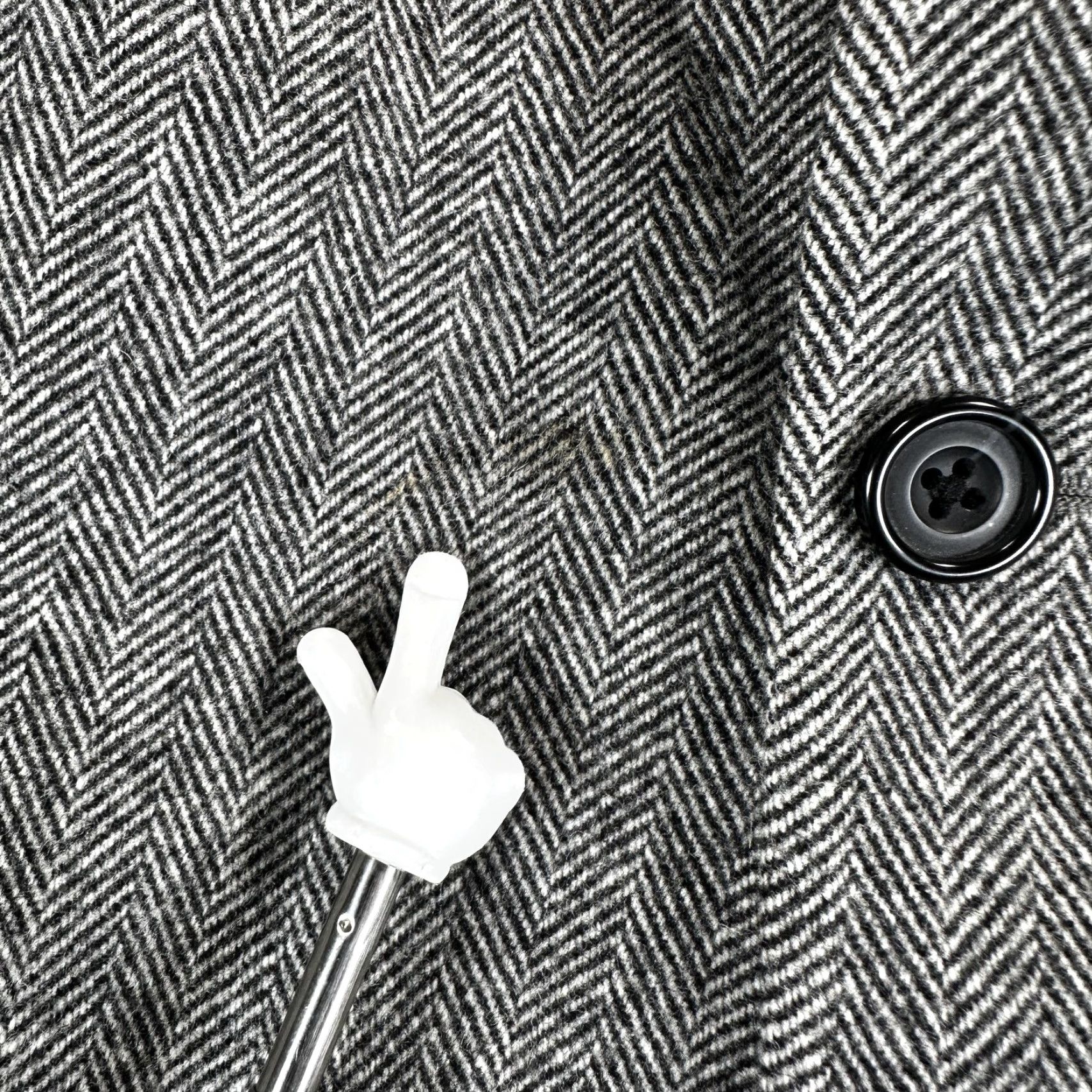 Geoffrey Beene Geoffrey Beene Sport Coat - Men's Gray Herringbone Tweed Wool Two-Button Single-Breasted Jacket 52 Regular Size US L / EU 52-54 / 3 - 4 Thumbnail