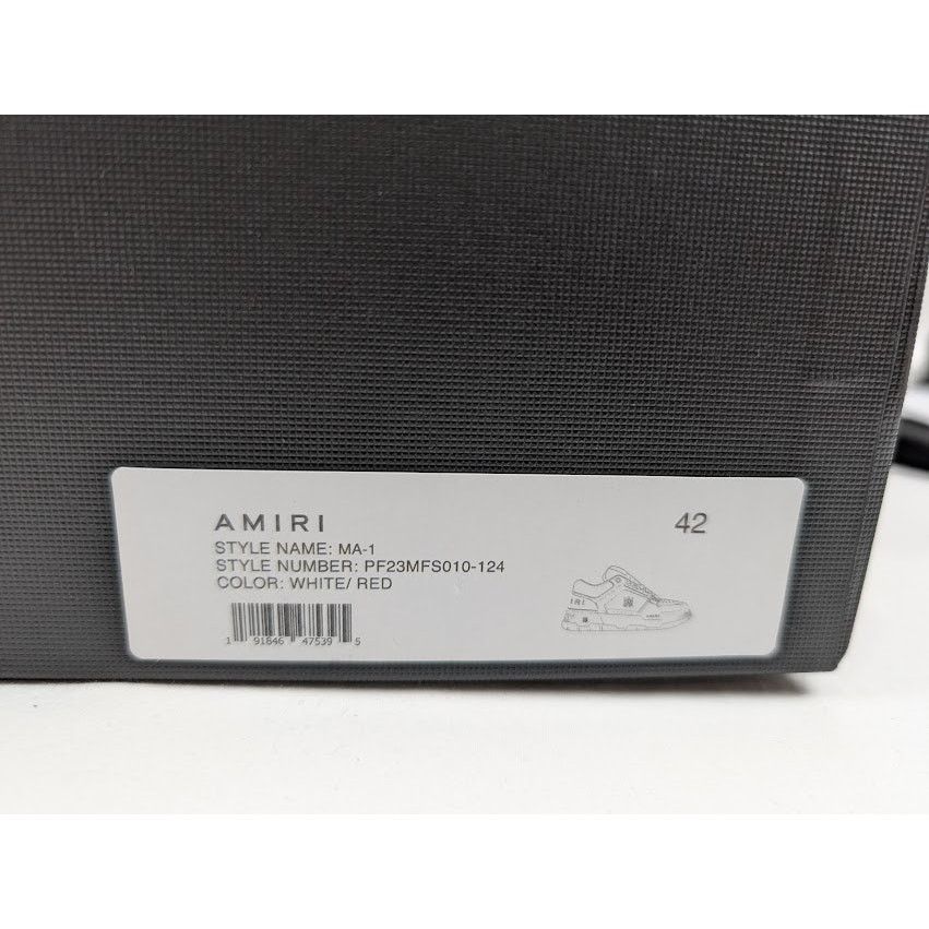 Amiri o1rshd1 Q:3 / MA-1 Low-Top Sneakers in White/ Red Size US 9 / EU 42 - 23 Thumbnail