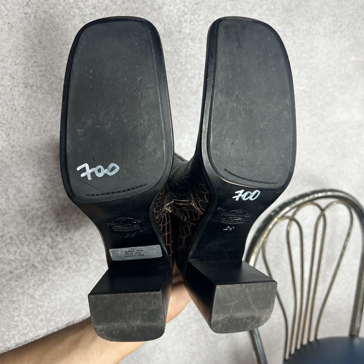 Other Vintage Free Lance Paris Crocodile Embossed Leather Boost Size US 7 / IT 37 - 11 Thumbnail