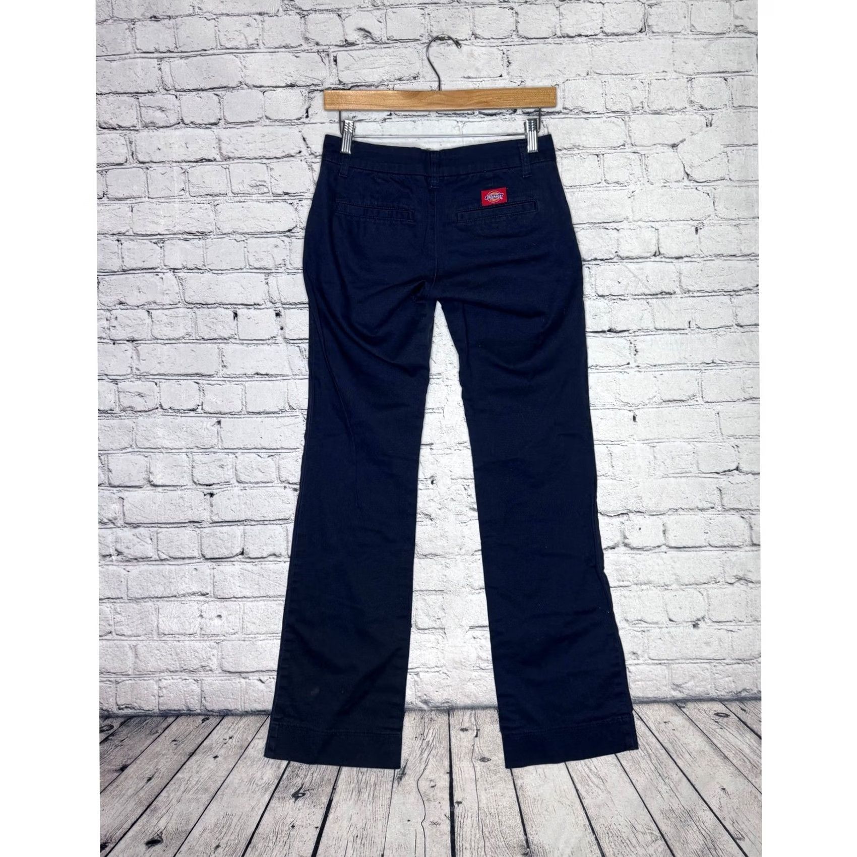 Dickies Dickies Women Navy Blue Flat Front Straight Leg Pants Size 3 Size 29" - 4 Thumbnail