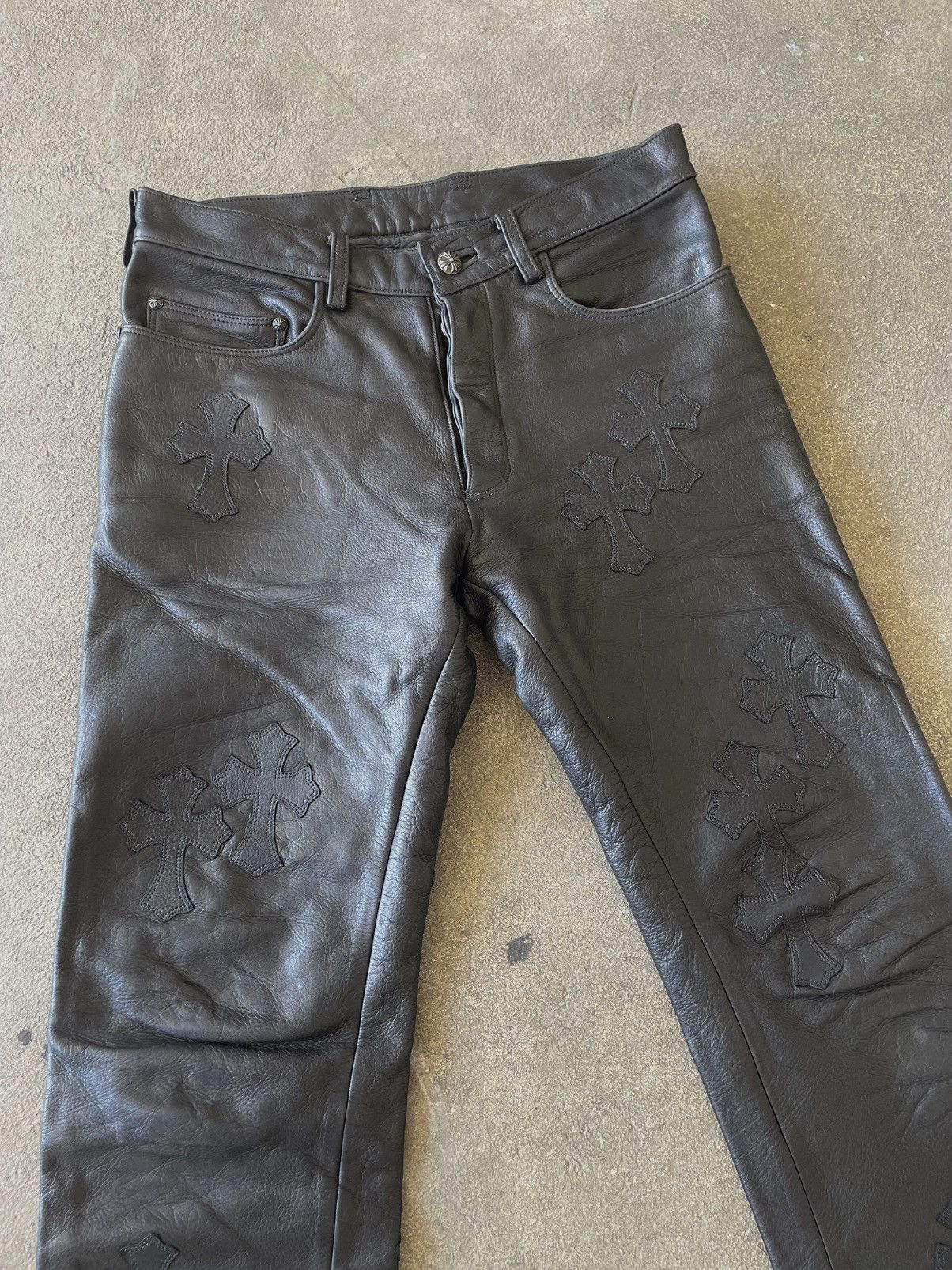 Chrome Hearts Chrome Hearts 1/1 23 Cross Patch Leather Pants Size US 32 / EU 48 - 4 Thumbnail