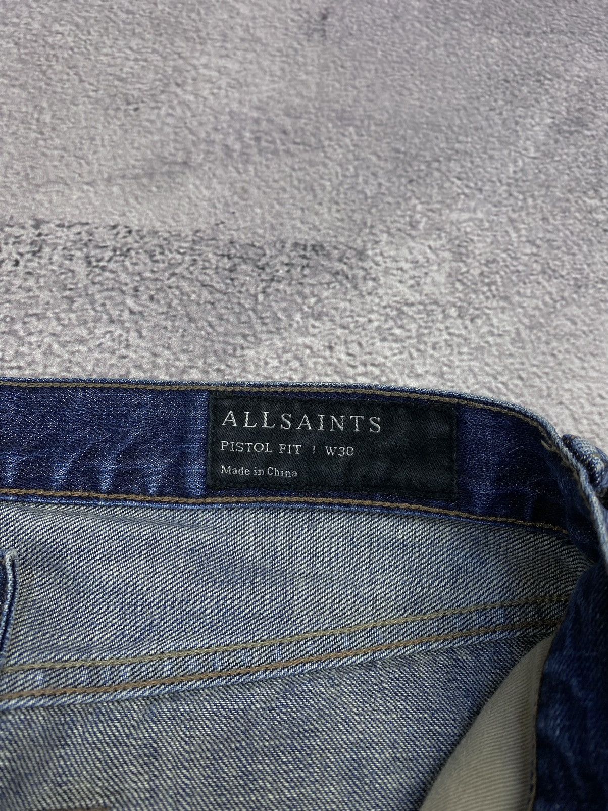 Allsaints AllSaints Kanaba Pistol Fit Blue Distressed Jeans Size US 30 / EU 46 - 10 Thumbnail