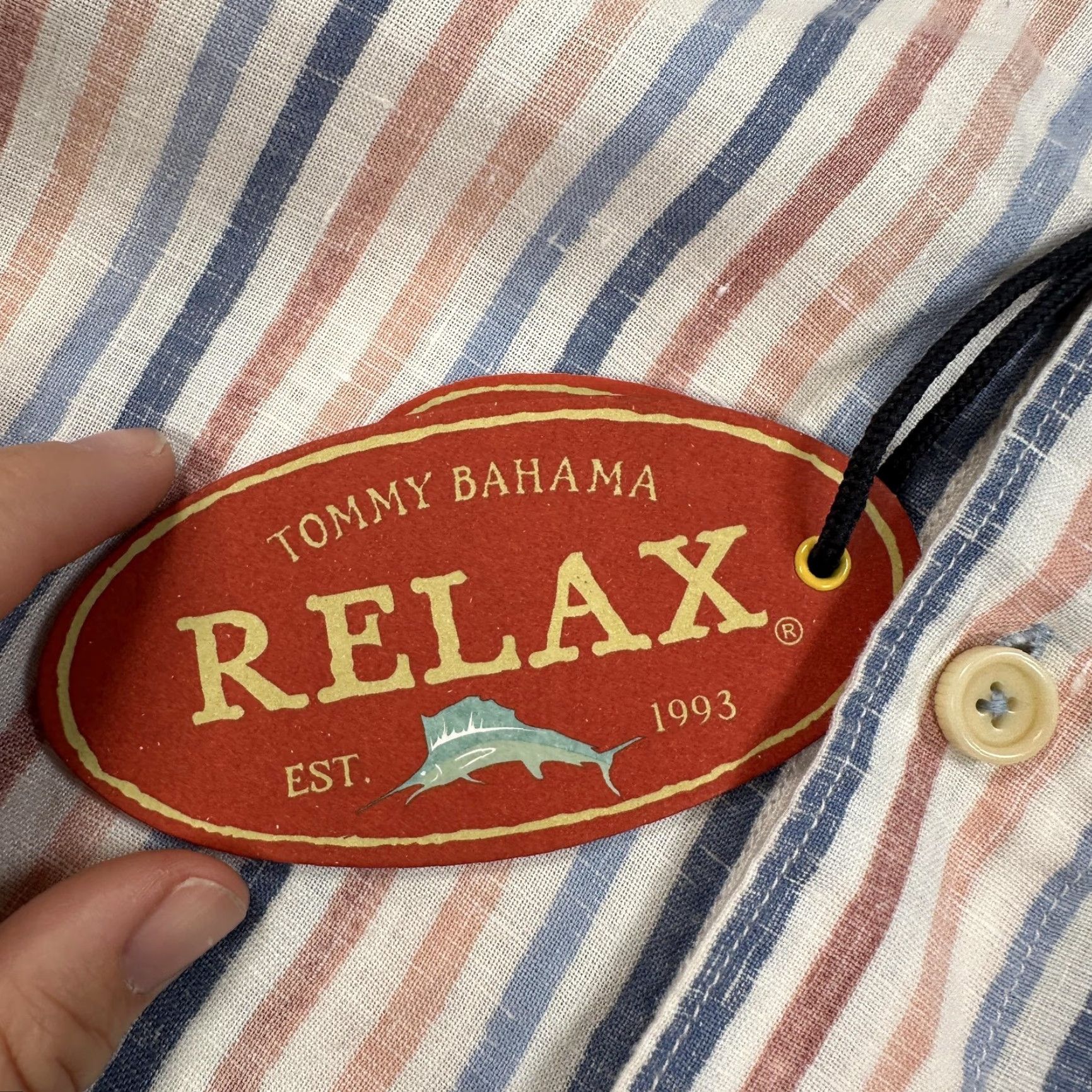 Tommy Bahama Tommy Bahama Sea Vista Stripe Shirt Mens Medium White Relax Button-Up Casual Size US M / EU 48-50 / 2 - 5 Thumbnail