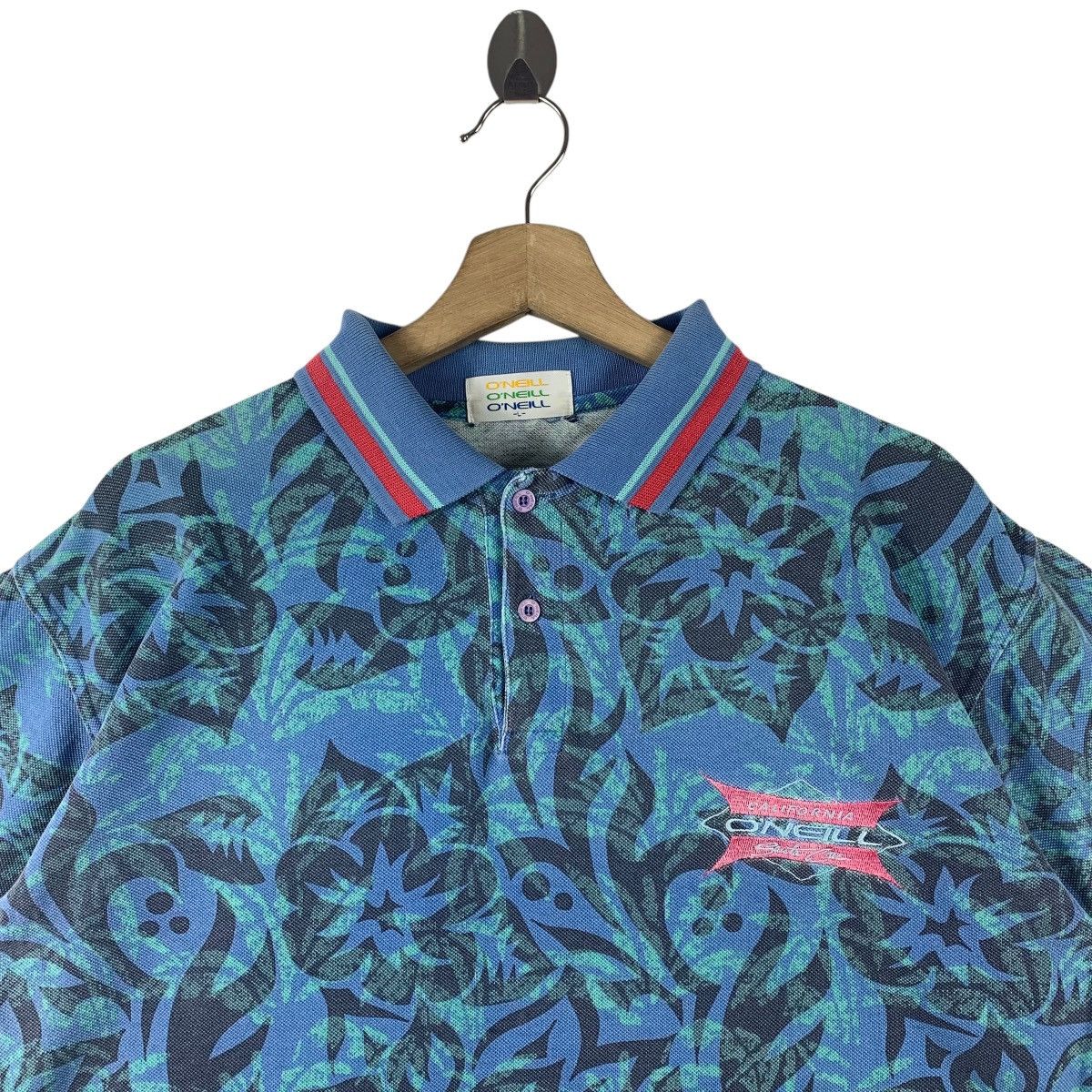 O'Neill × Vintage Vintage 90s ONEILL full flower printed Surfing polo tee Size US L / EU 52-54 / 3 - 2 Thumbnail