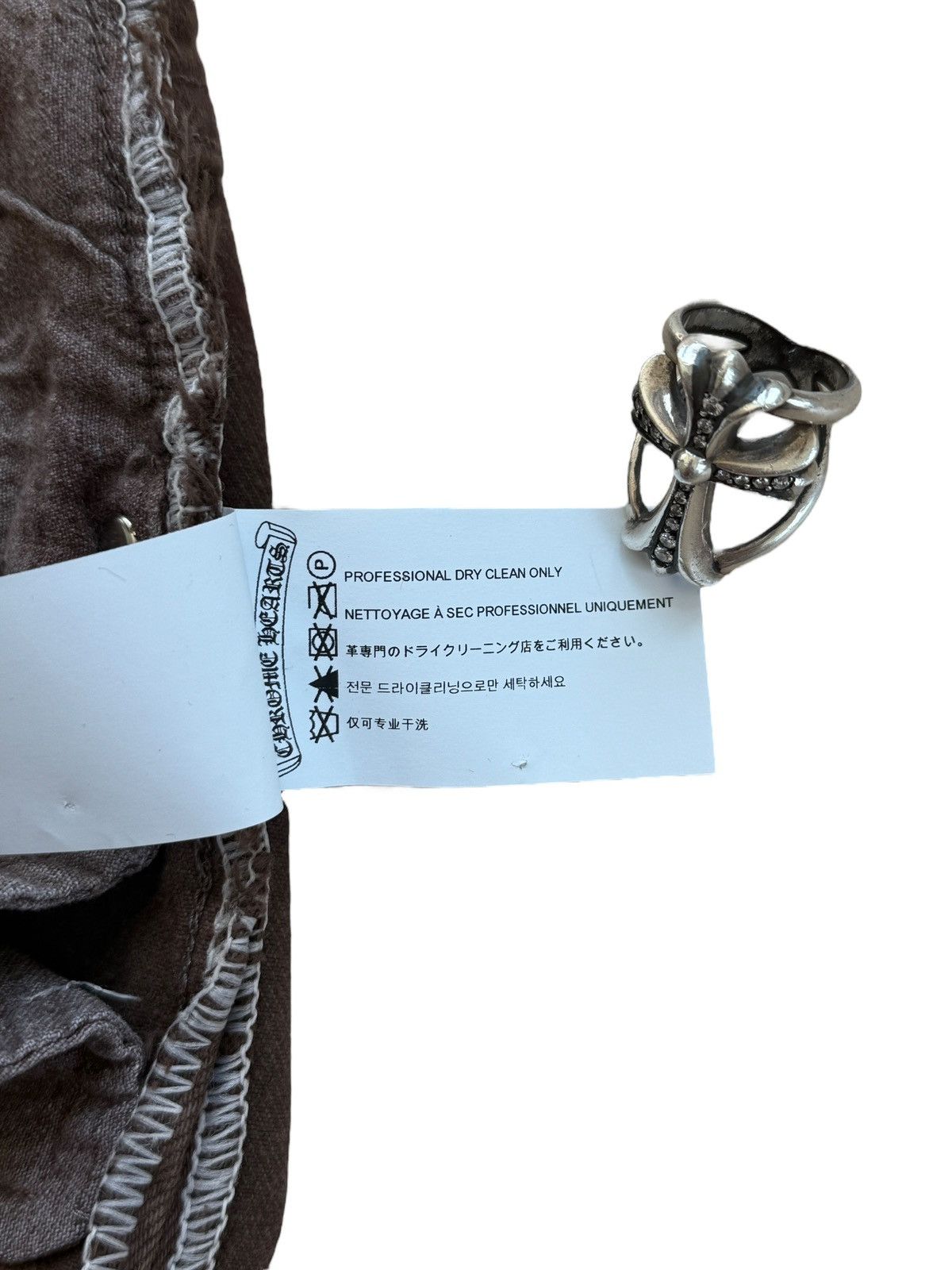 Chrome Hearts × Levi's OFFSET Personal Chrome Hearts Brown Levi’s Cross Patch Jeans Size US 29 - 17 Thumbnail