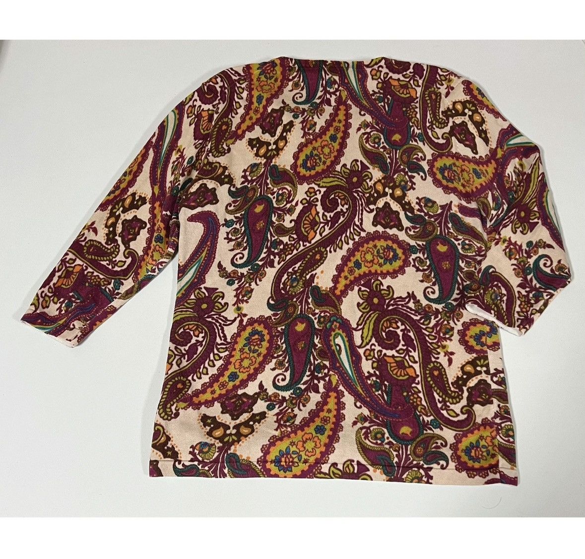 Kate Spade Kate Hill Paisley Boho Sweater Cardigan Top Blouse Size S 🤎✨ Size S / US 4 / IT 40 - 4 Thumbnail